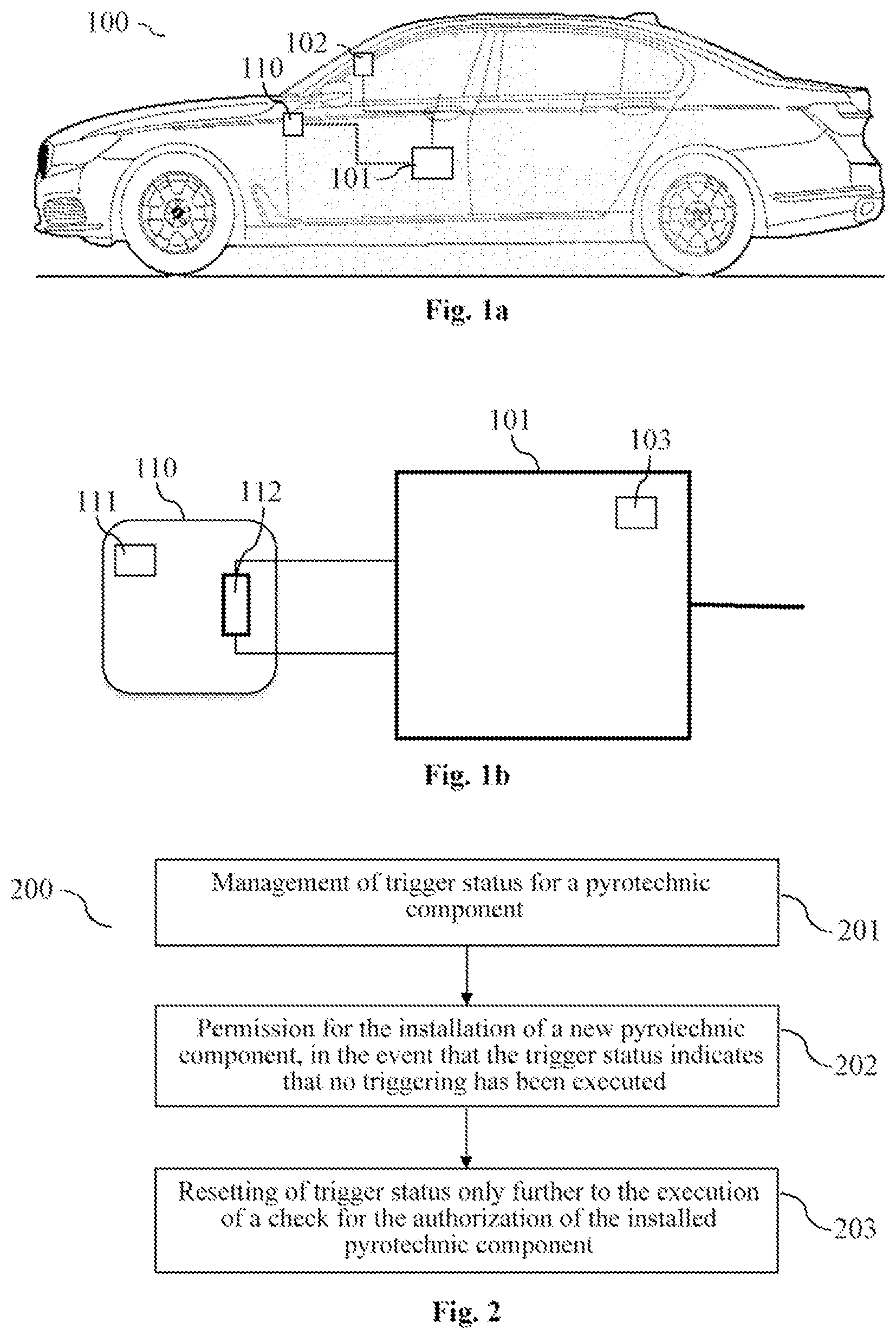 Patent US12351120 Figure 1 – Method and controller for protection from unauthorized installation of a pyrotechnic component