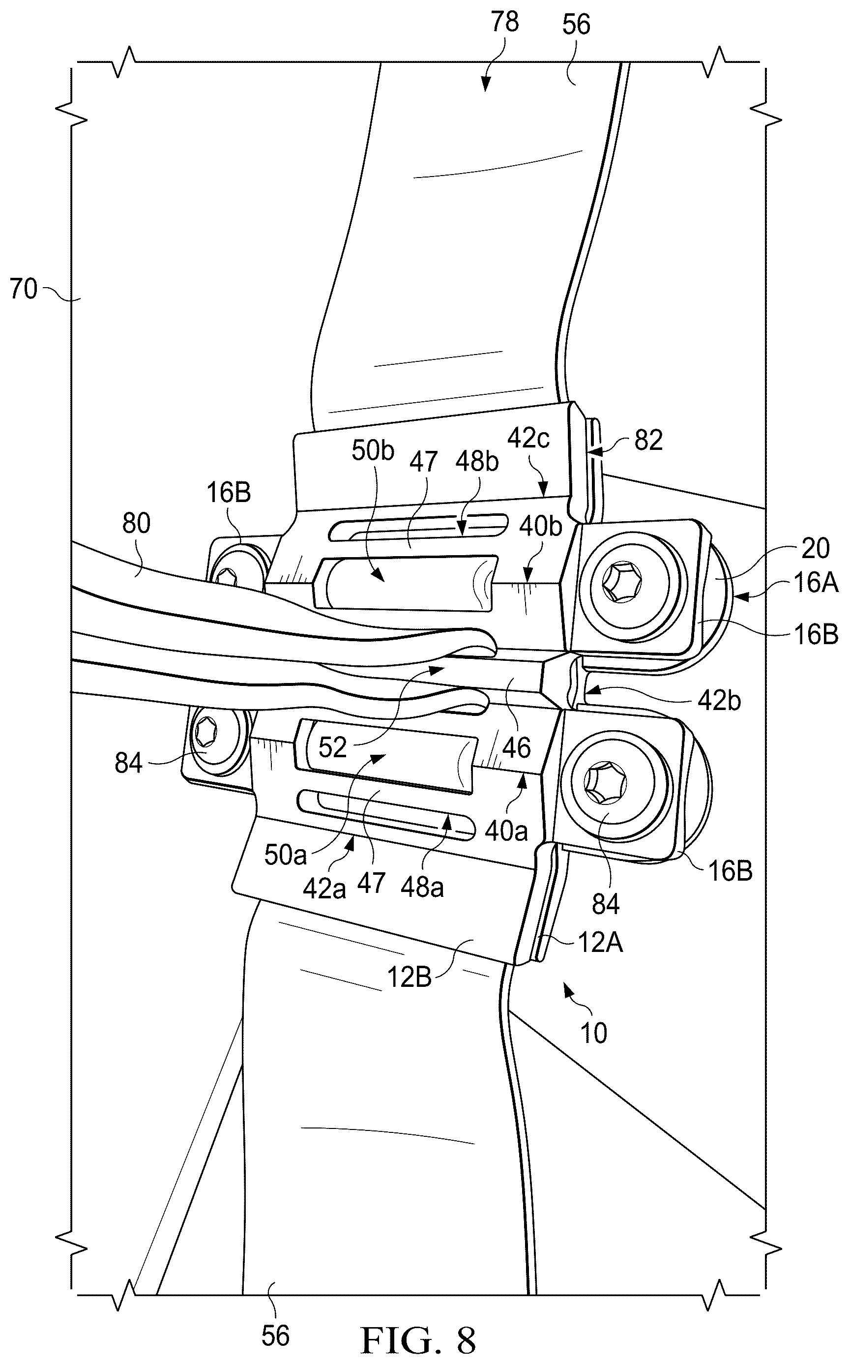 Patent US12351123 Figure 7 – Universal vehicle pet safety restraint device