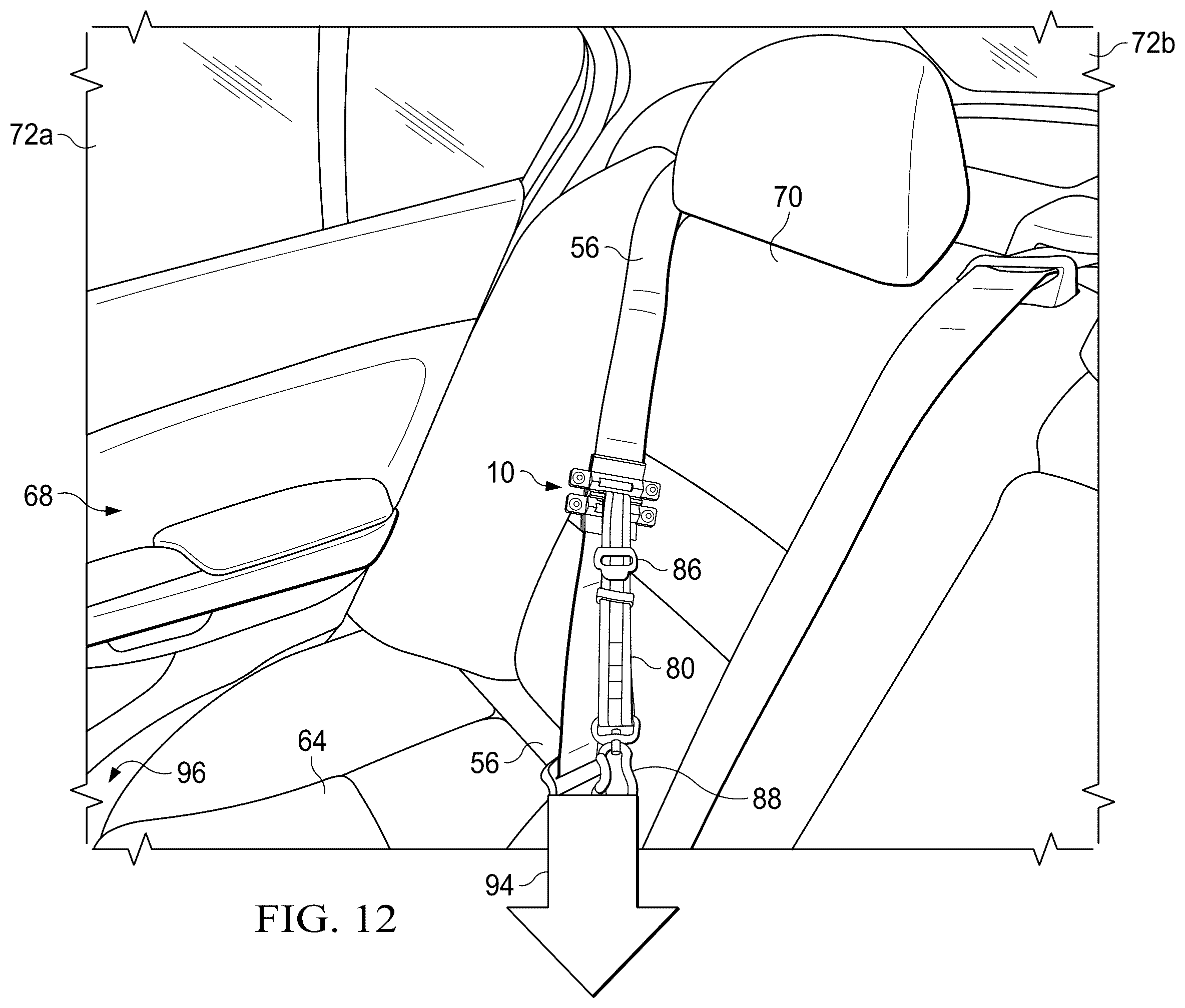 Patent US12351123 Figure 11 – Universal vehicle pet safety restraint device