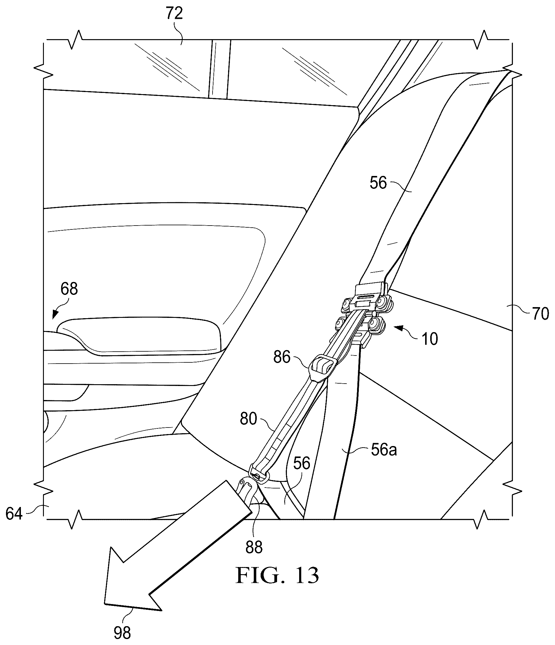 Patent US12351123 Figure 12 – Universal vehicle pet safety restraint device