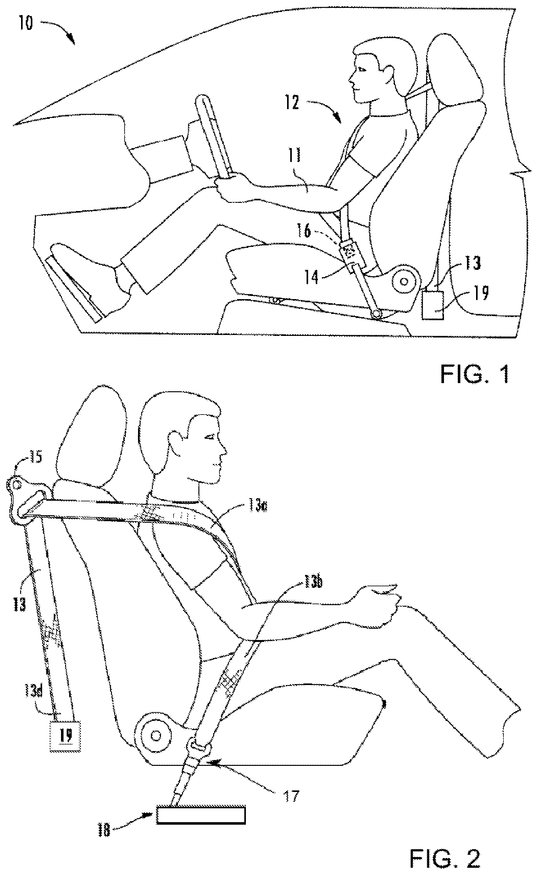 Patent US12351124 Figure 1 – Seat belt pretensioner