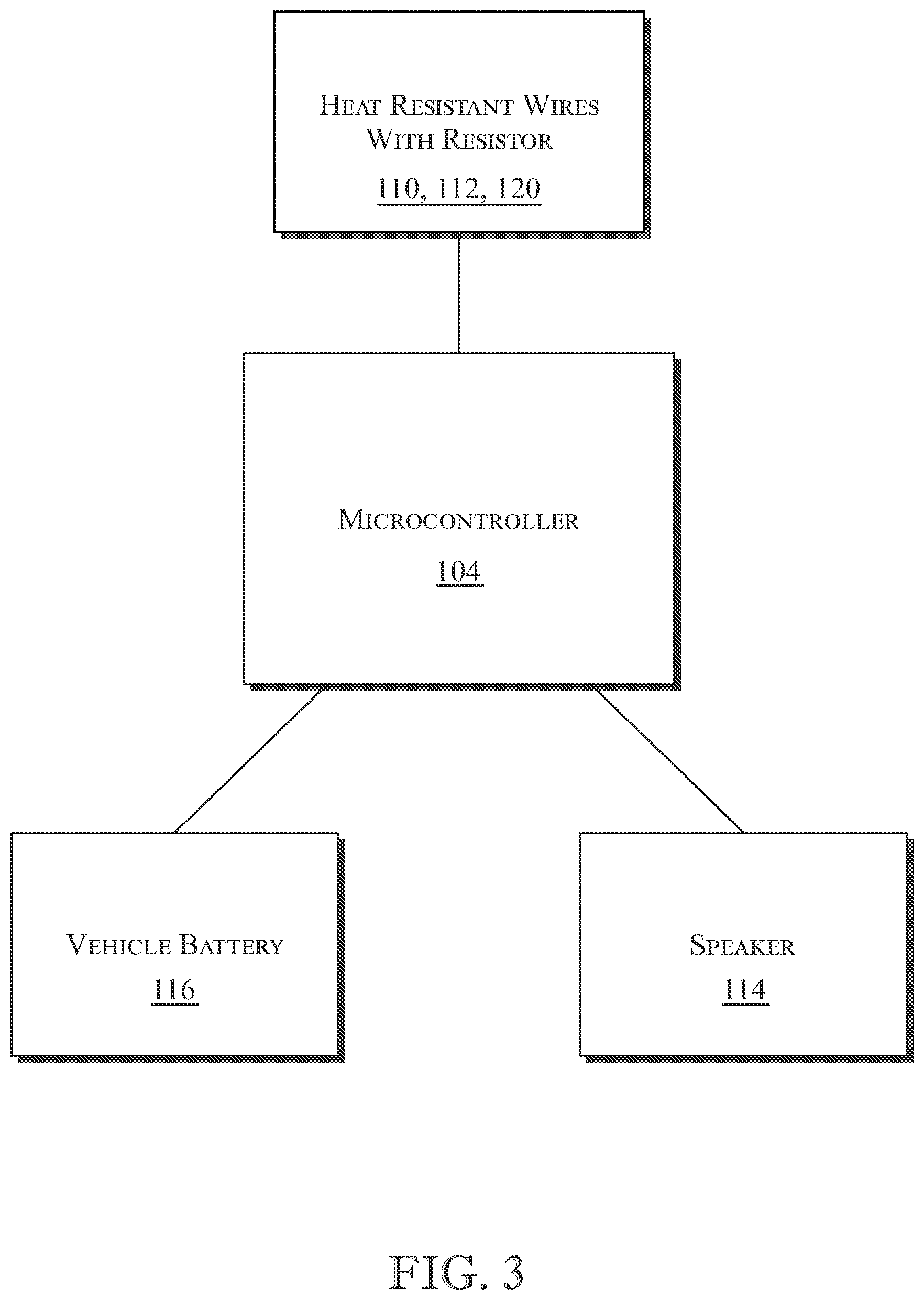 Patent US12351126 Figure 3 – Alarm system and method for detecting a removal of a catalytic converter or other item