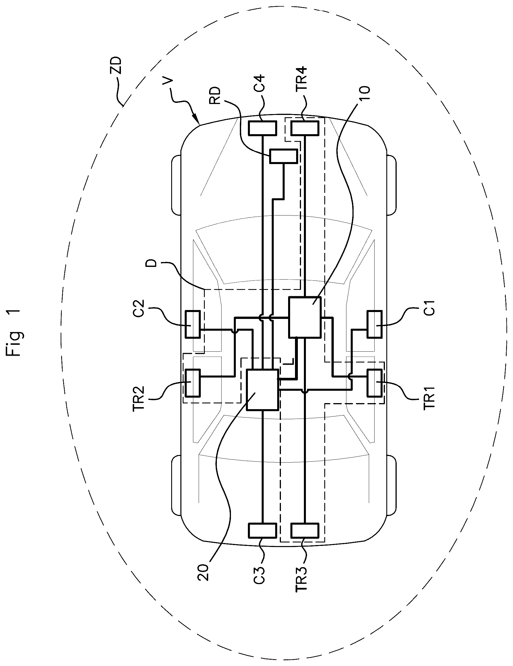 Patent US12351128 Figure 1 – Method for activating a vehicle function and associated activation device