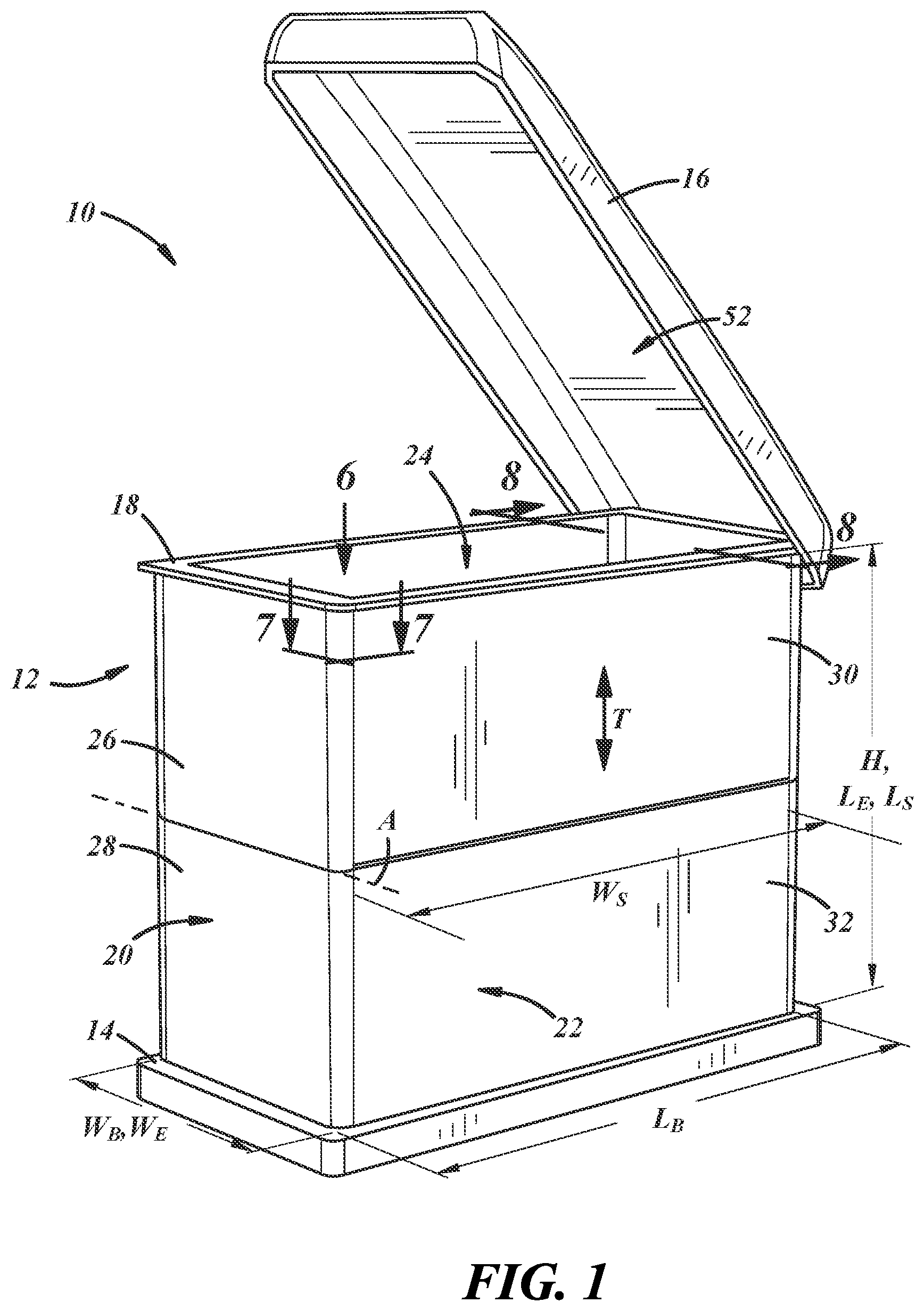 Patent US12351132 Figure 1 – Collapsible vehicle interior console