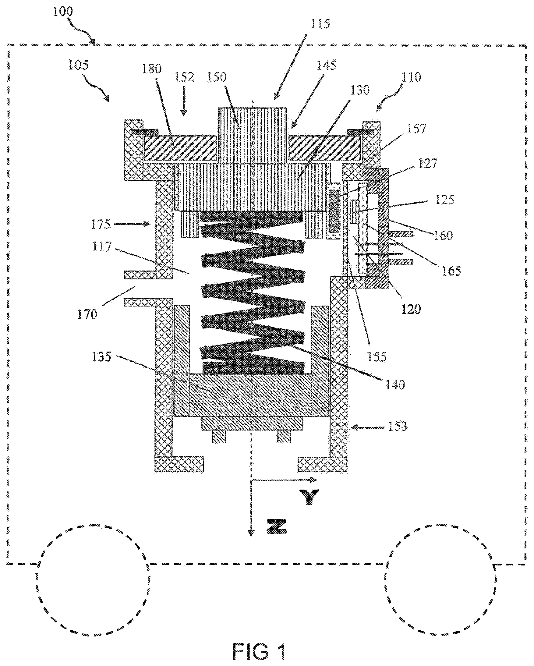 Patent US12351144 Figure 1 – Housing device and plunger for a brake device for a vehicle, brake device and method for operating a brake device