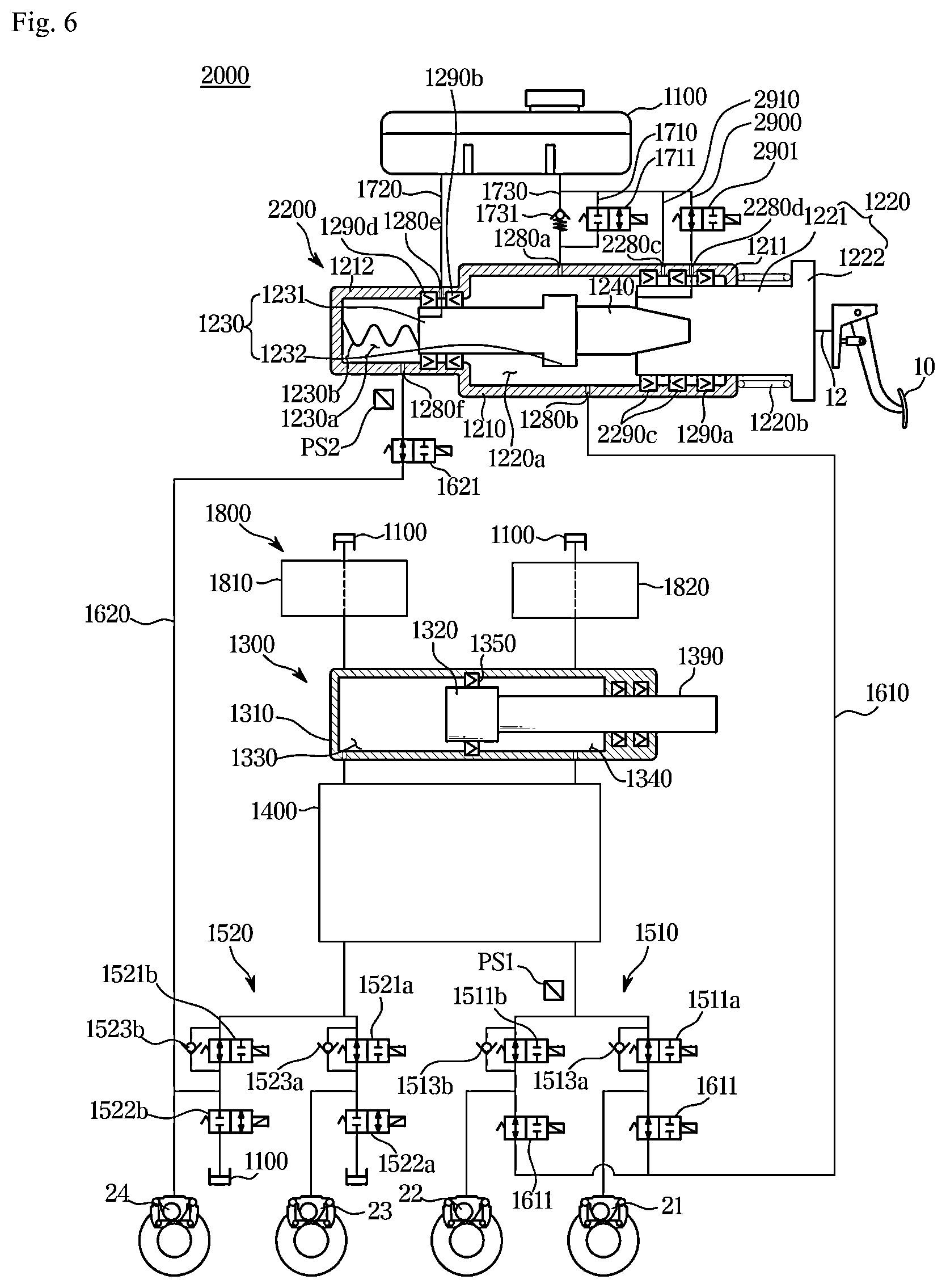 Patent US12351146 Figure 6 – Electronic brake system and operating method thereof