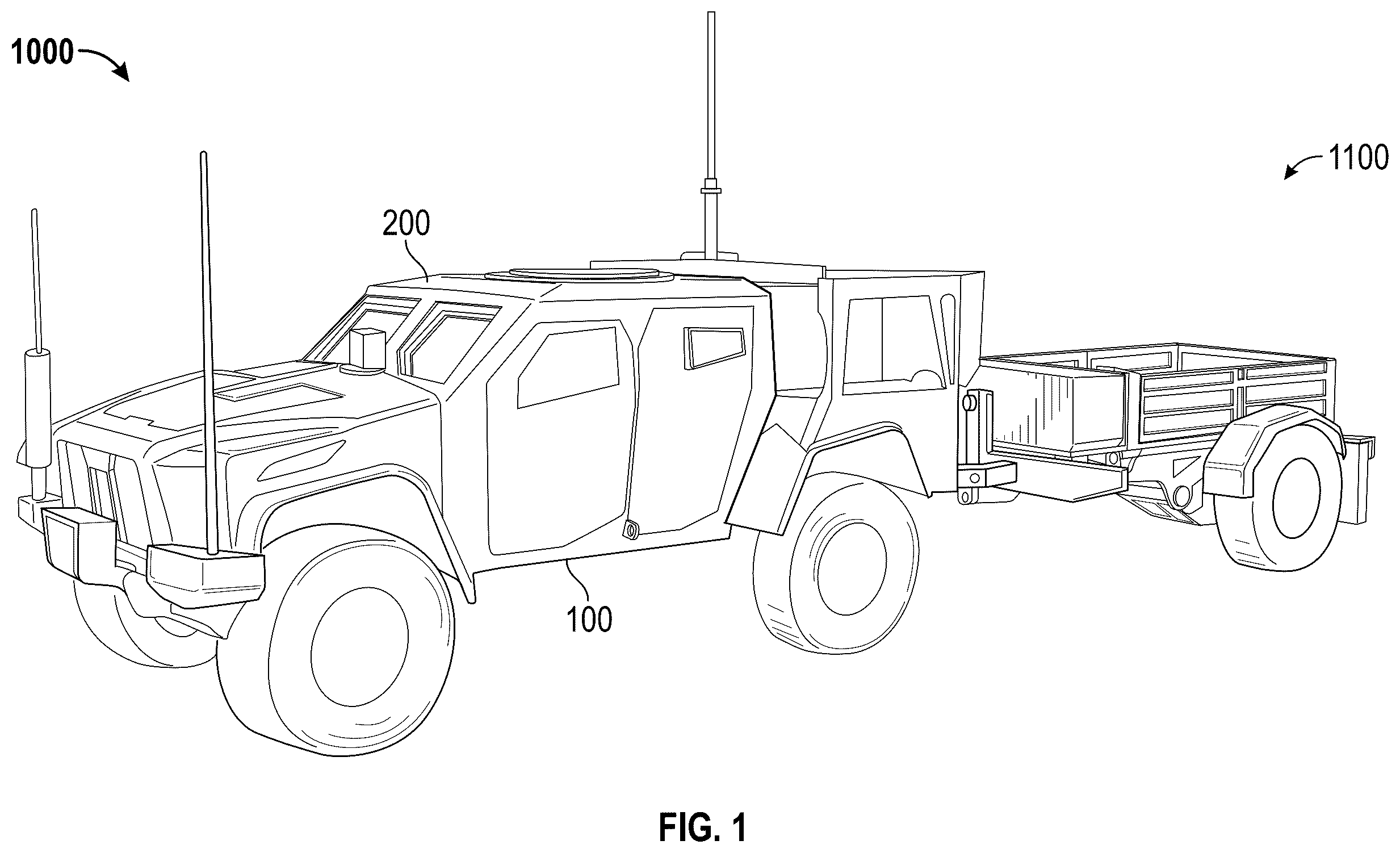 Patent US12351149 Figure 1 – Military vehicle