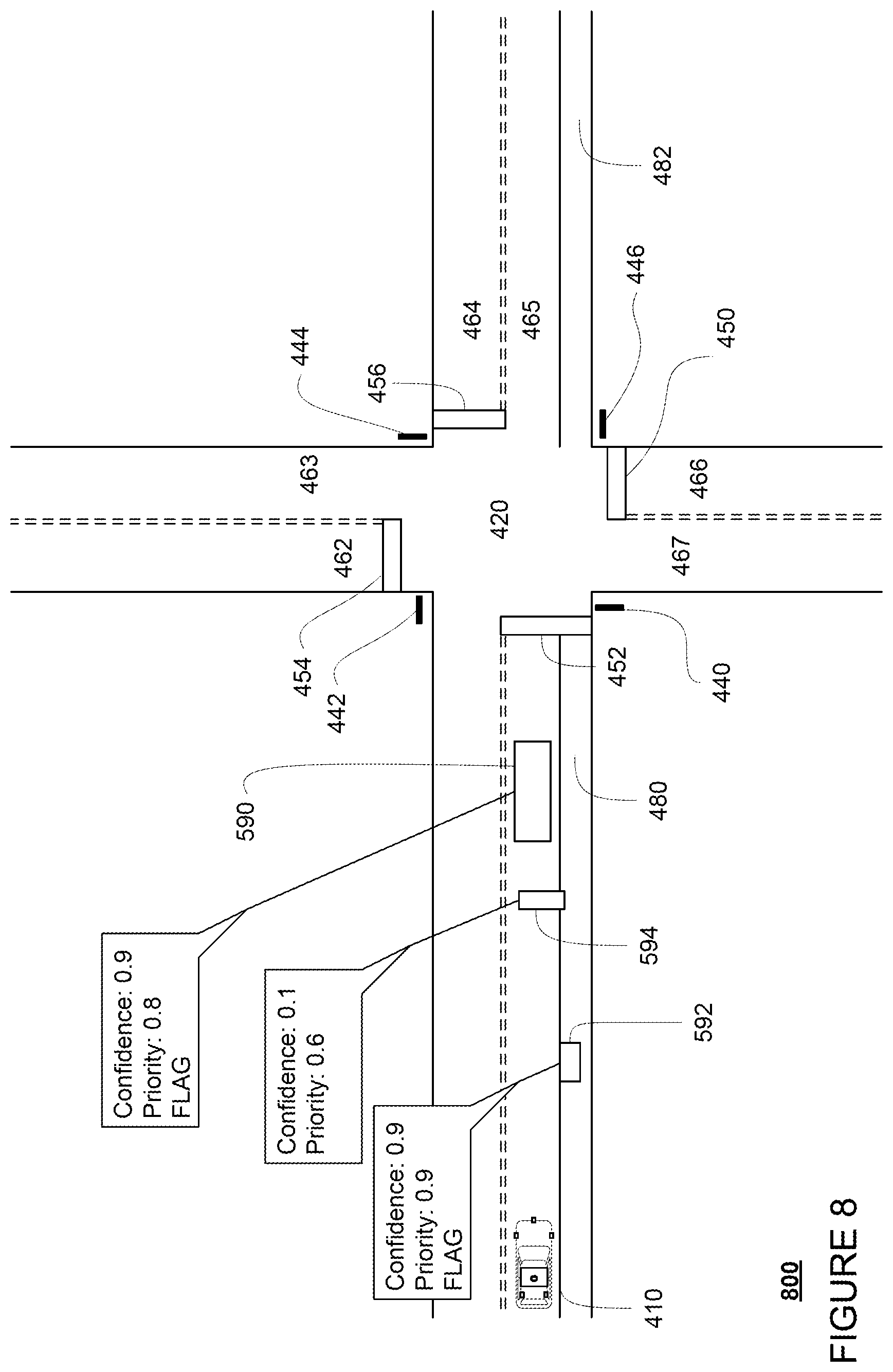 Patent US12351152 Figure 8 – Emergency braking for autonomous vehicles