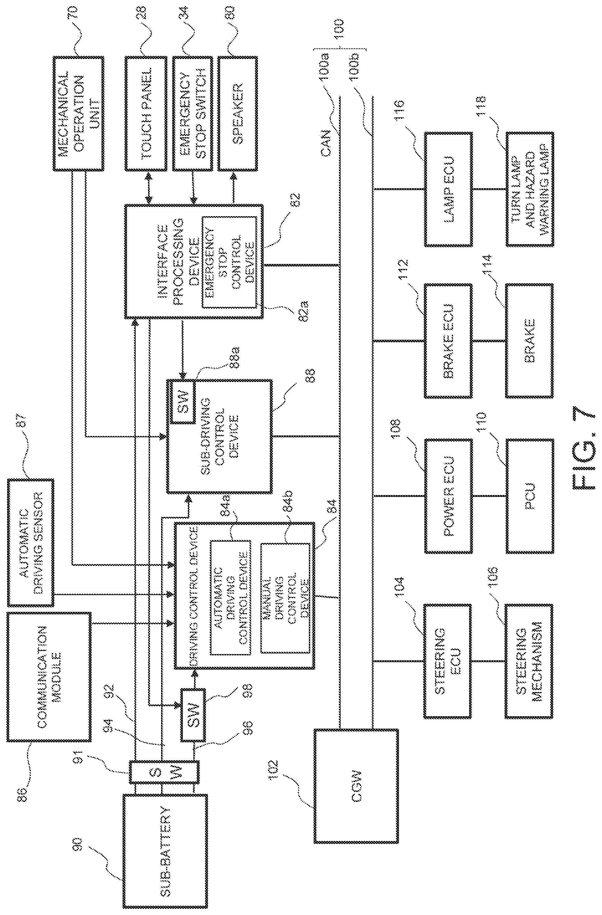Patent US12351163 Figure 7 – Automatic driving control system