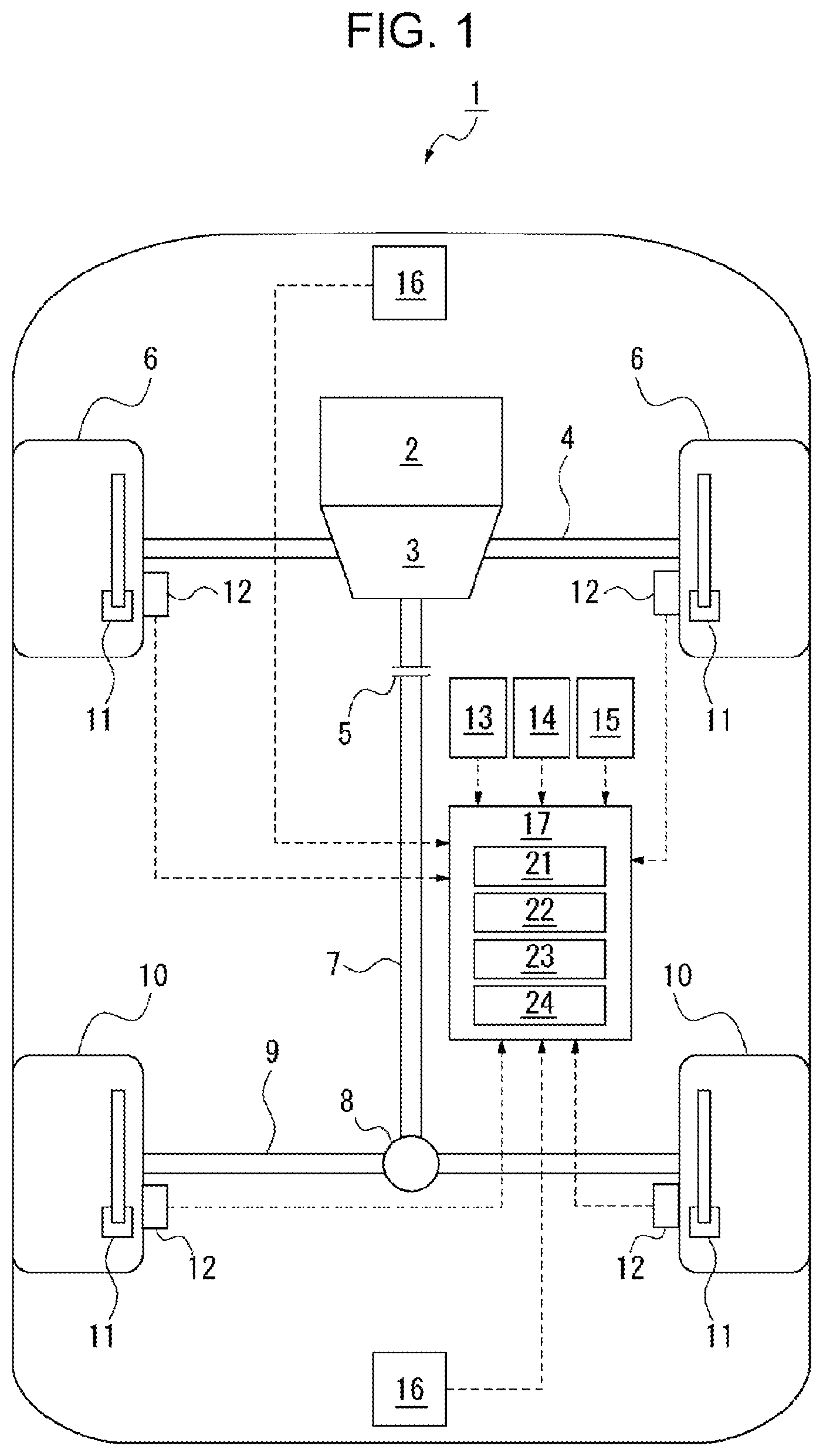 Patent US12351165 — Vehicle system for detecting level differences and implementing override control mechanisms — Figure 1