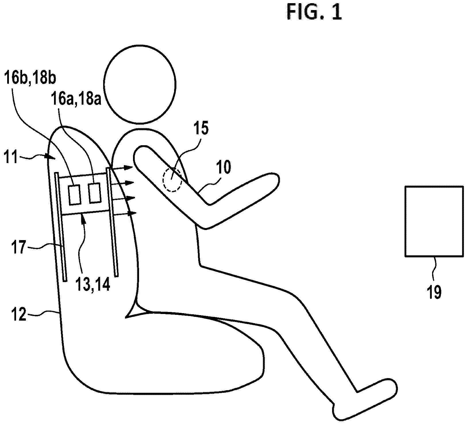 Patent US12351186 Figure 1 – Method and device for determining the vital functions of a vehicle occupant