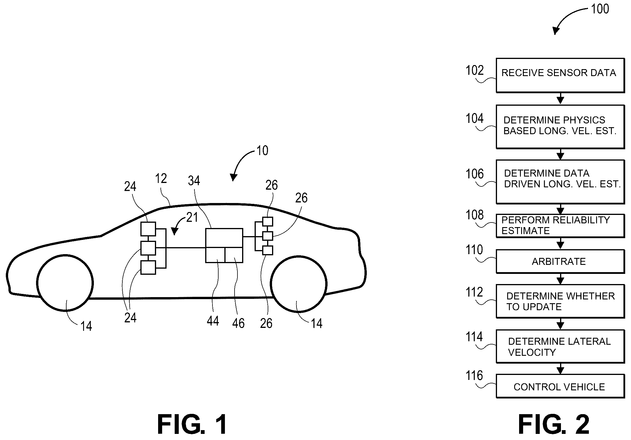 Patent US12351188 — Real-time reliability assessment method to enhance robustness of data-fusion based vehicle speed estimation — Figure 1