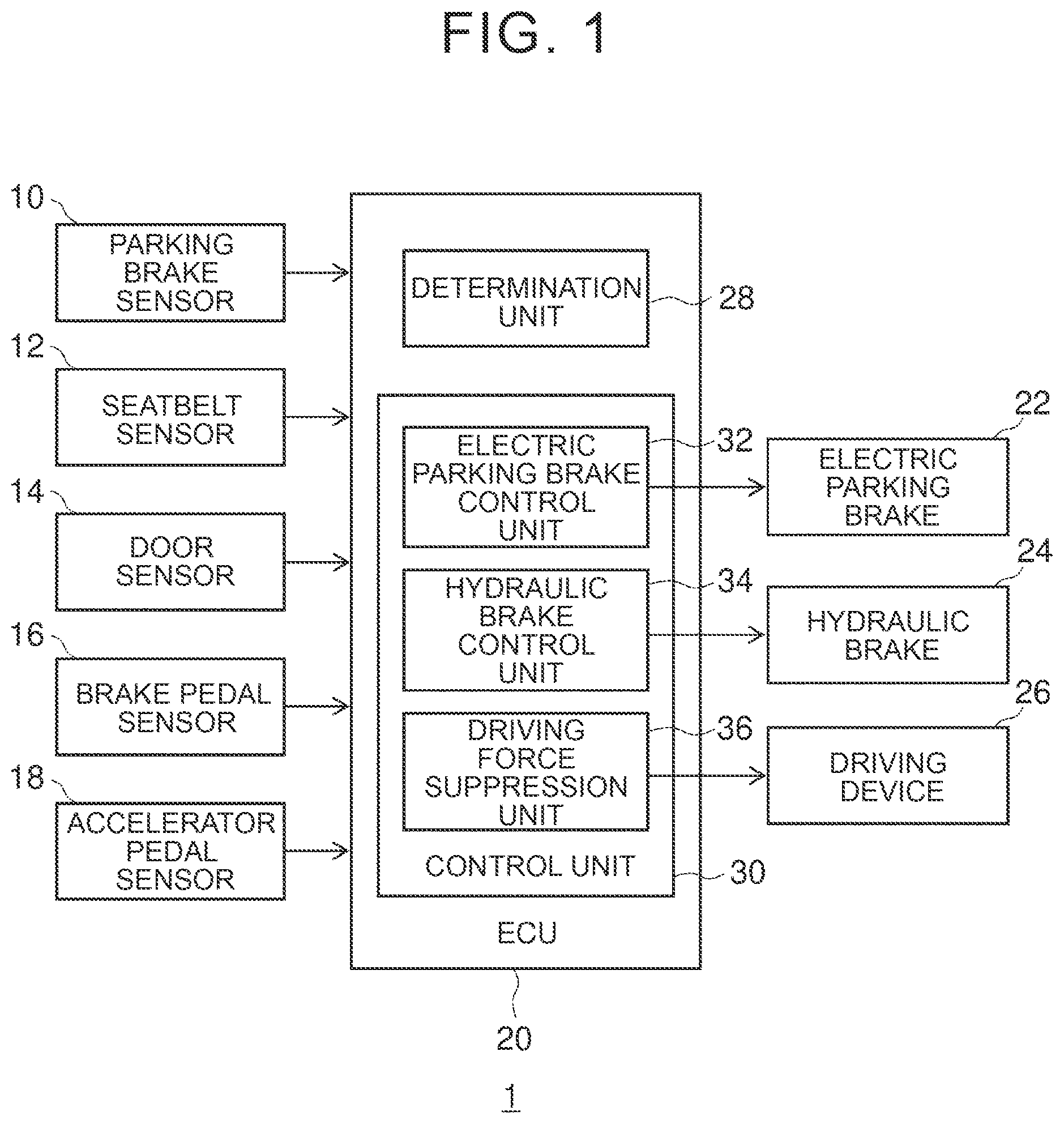 Patent US12351199 Figure 1 – Vehicle control device
