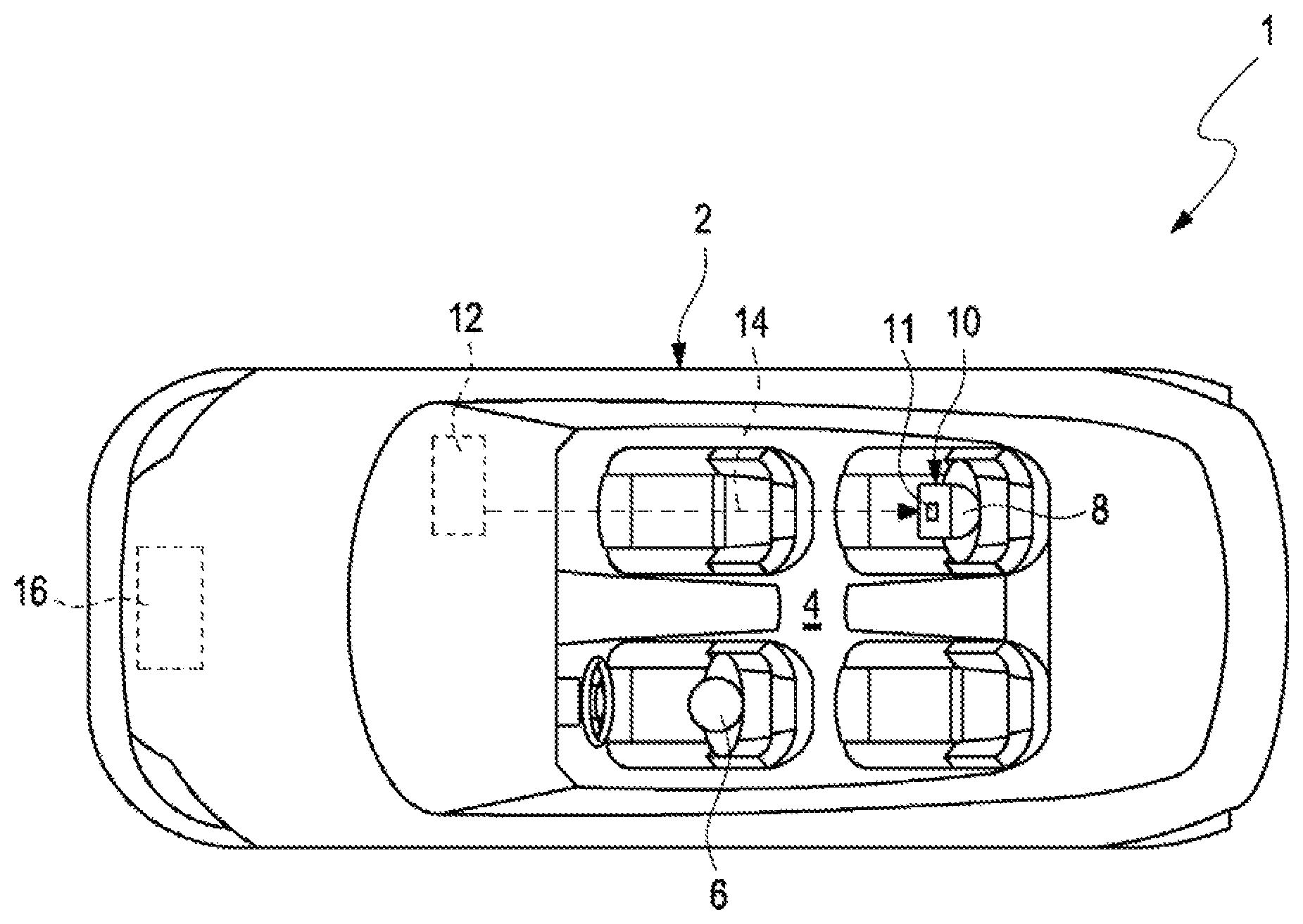Patent US12351202 — Traffic situation-dependent control of a virtual reality device — Figure 1