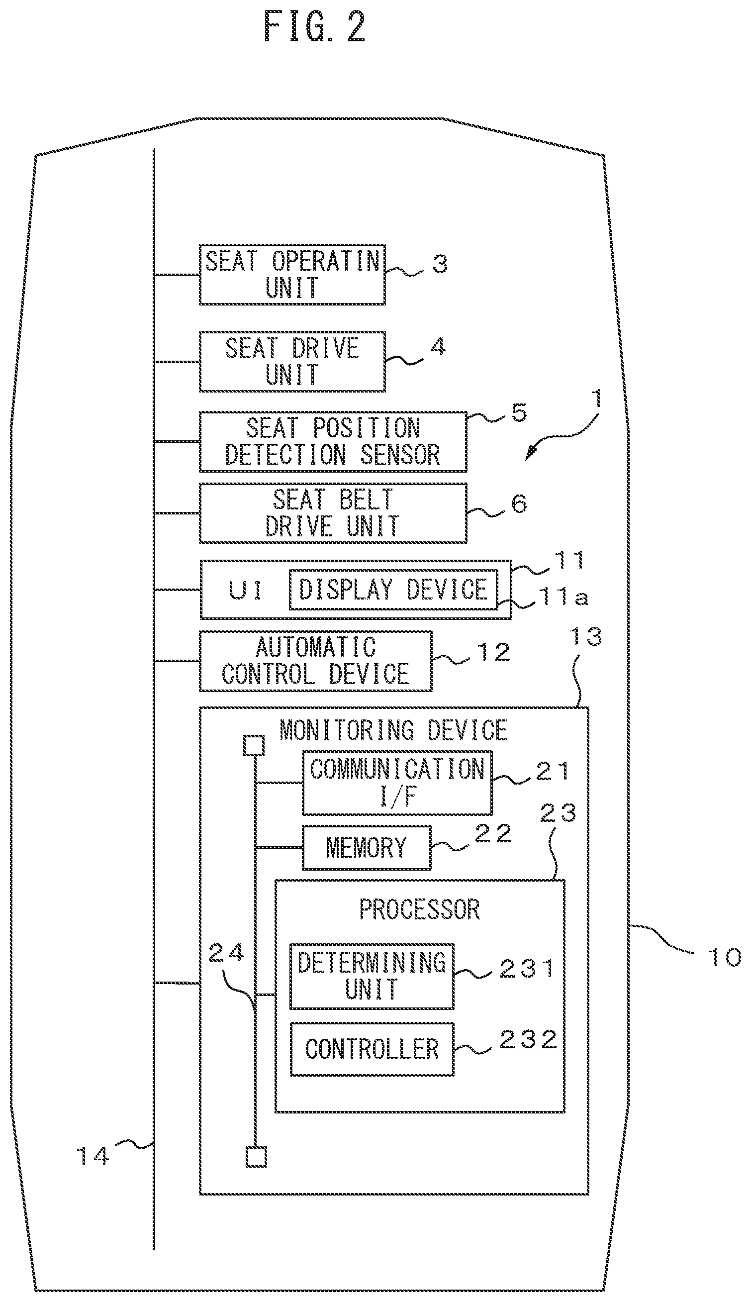 Patent US12351204 Figure 2 – Monitoring system, storage medium storing computer program for monitoring and method for monitoring