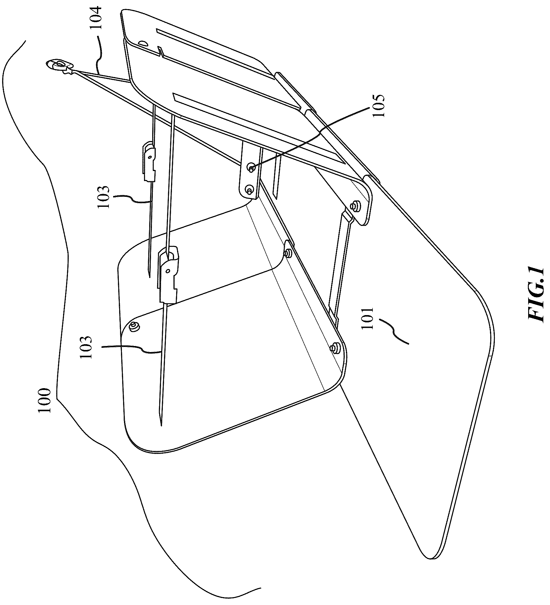 Patent US12351224 Figure 1 – Modular fish scale sled