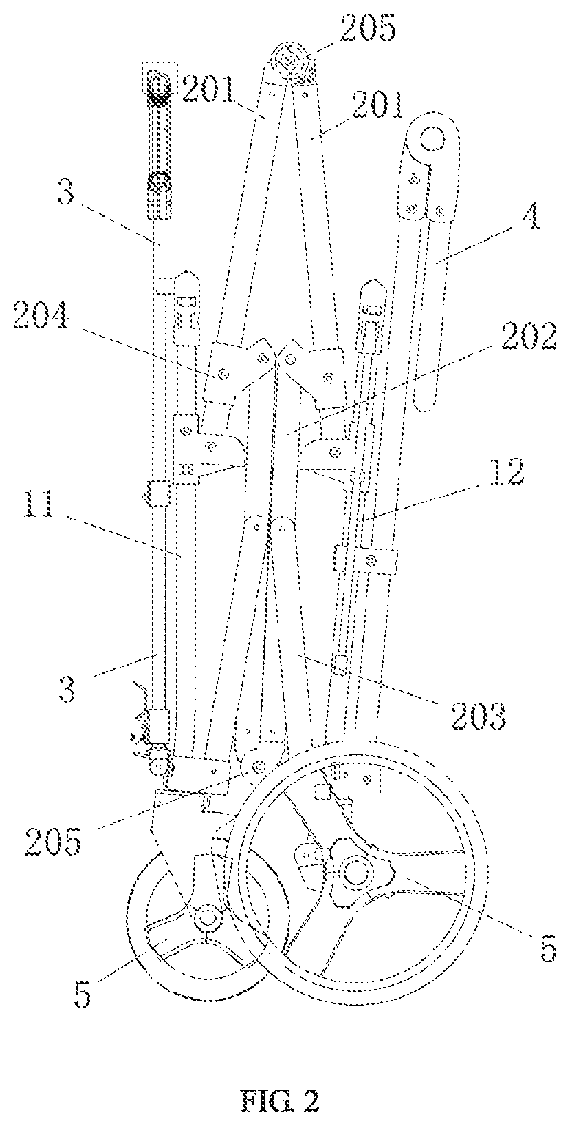 Patent US12351225 Figure 2 – Baby trailer with convenient storage