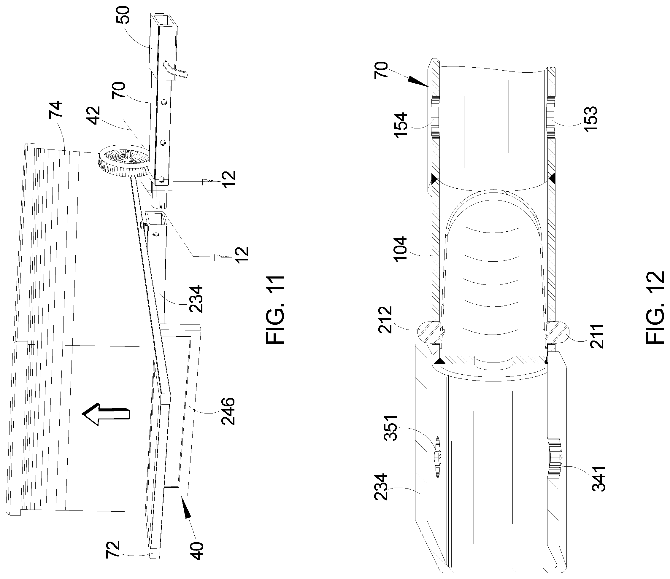 Patent US12351227 Figure 8 – Cargo hauling assembly and method of utilizing the cargo hauling assembly on a vehicle