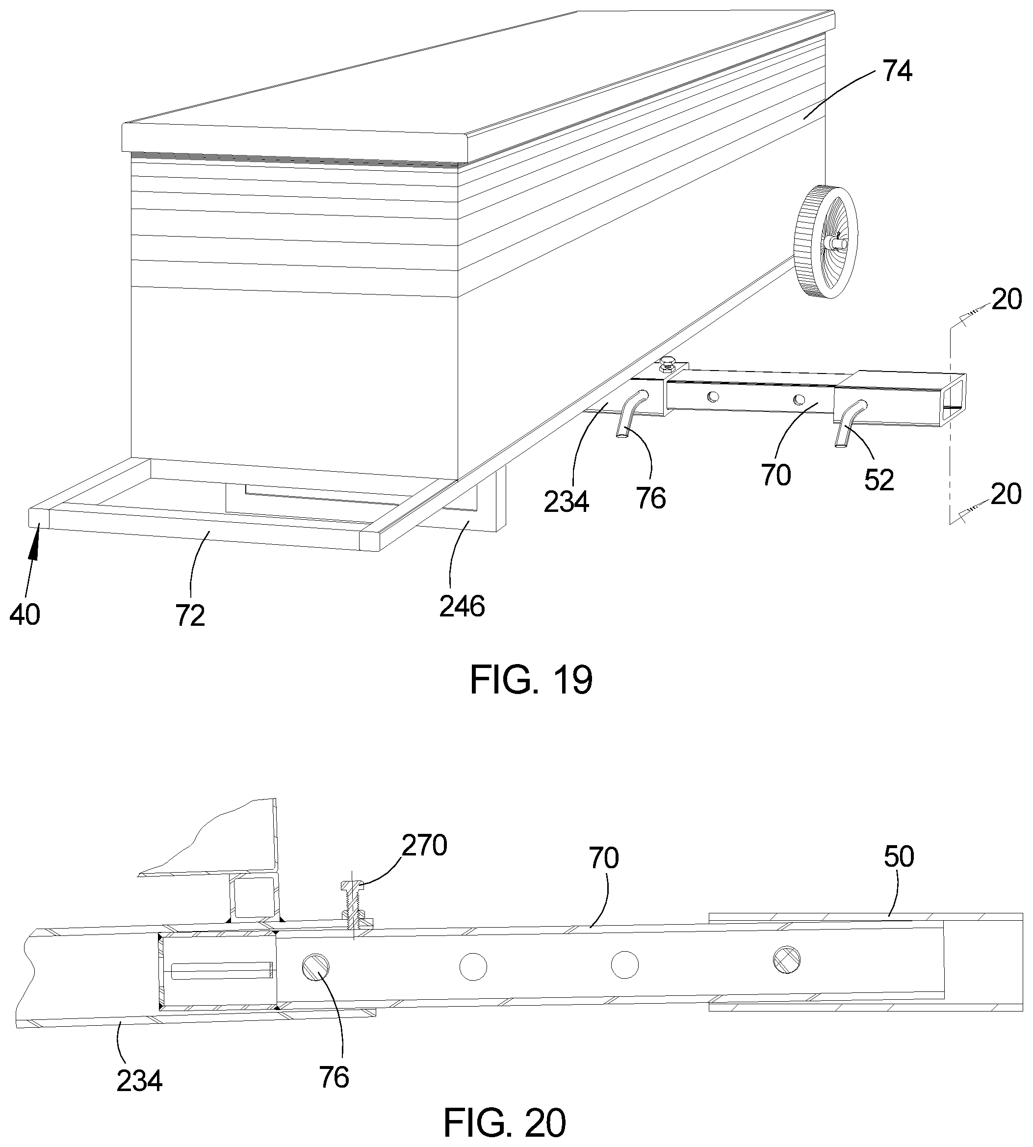 Patent US12351227 Figure 12 – Cargo hauling assembly and method of utilizing the cargo hauling assembly on a vehicle