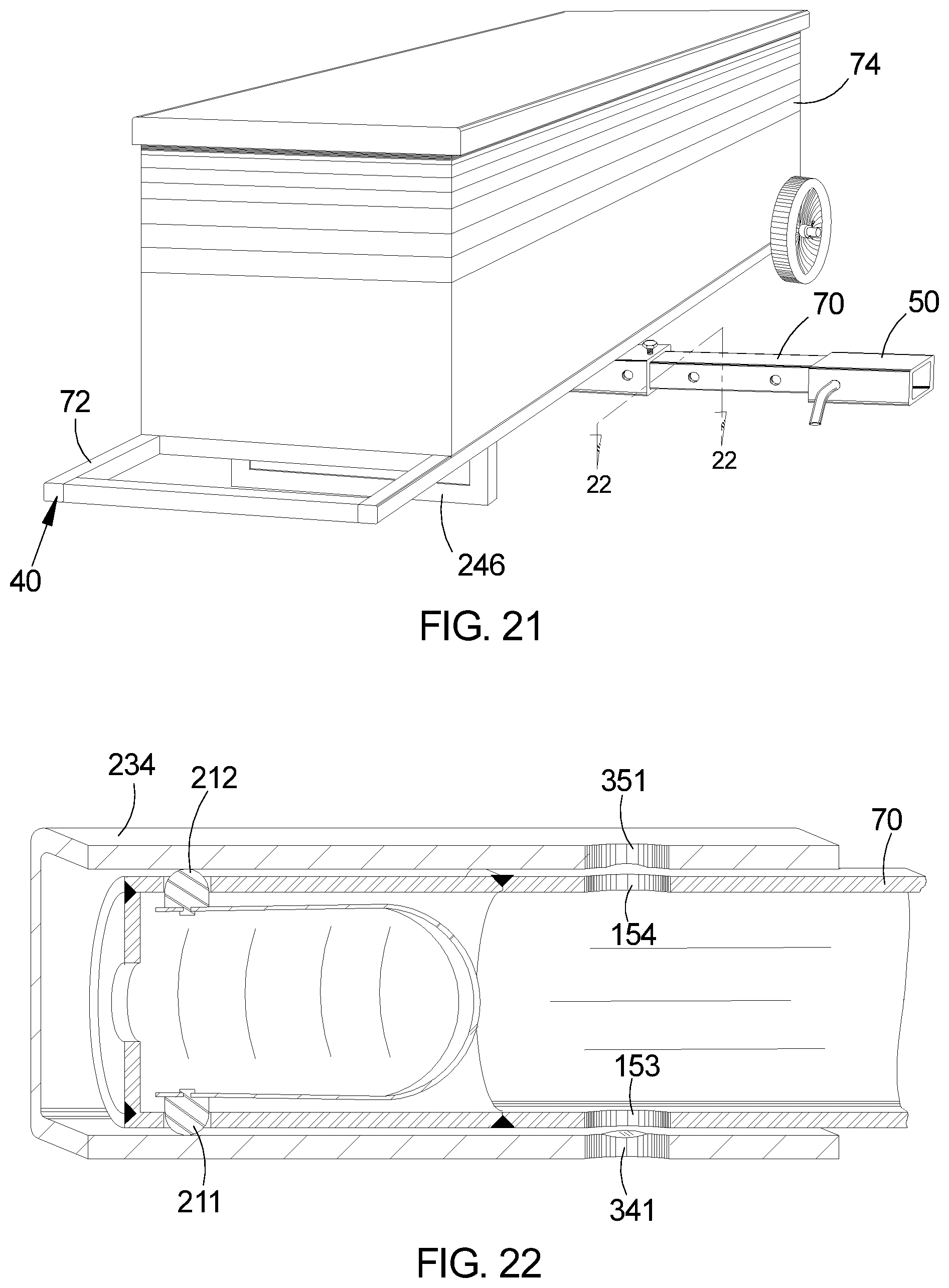 Patent US12351227 Figure 13 – Cargo hauling assembly and method of utilizing the cargo hauling assembly on a vehicle