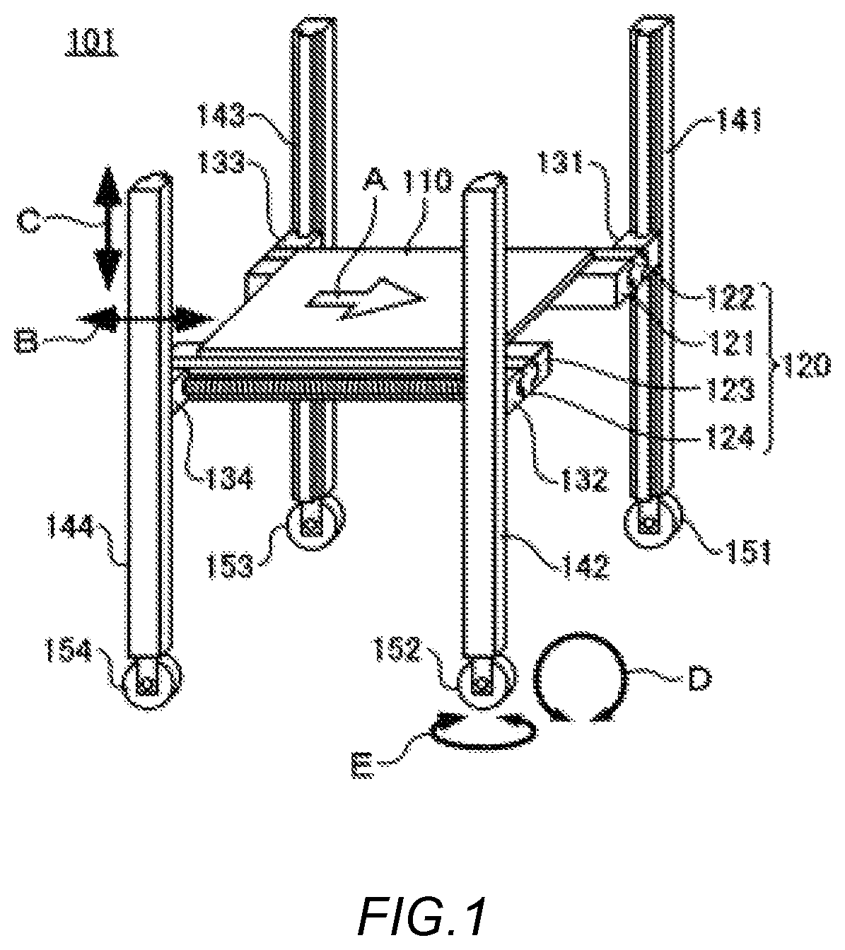 Patent US12351228 Figure 1 – Transportation device