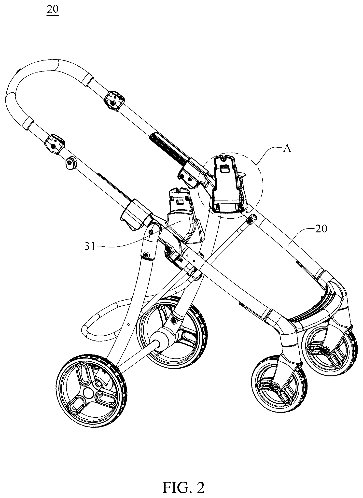 Patent US12351230 Figure 2 – Snapping structure and baby carrier using the same