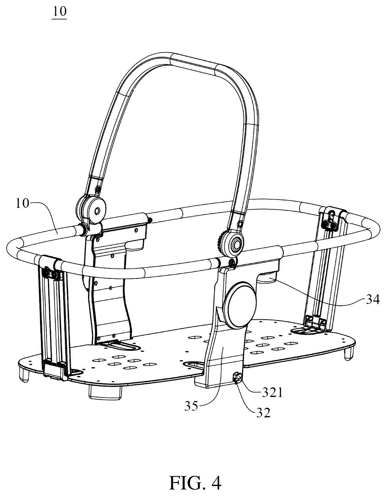 Patent US12351230 Figure 4 – Snapping structure and baby carrier using the same