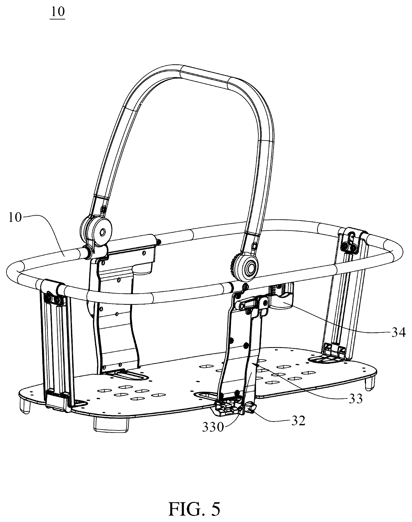Patent US12351230 Figure 5 – Snapping structure and baby carrier using the same