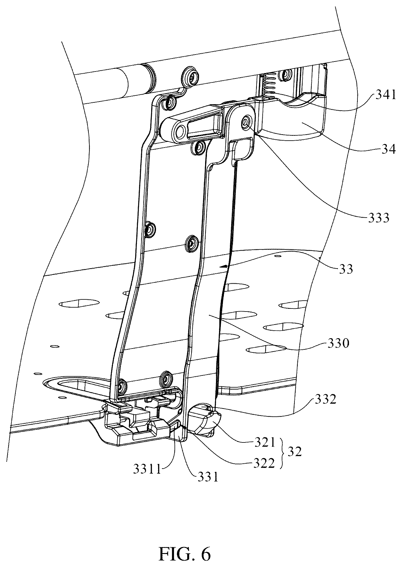 Patent US12351230 Figure 6 – Snapping structure and baby carrier using the same