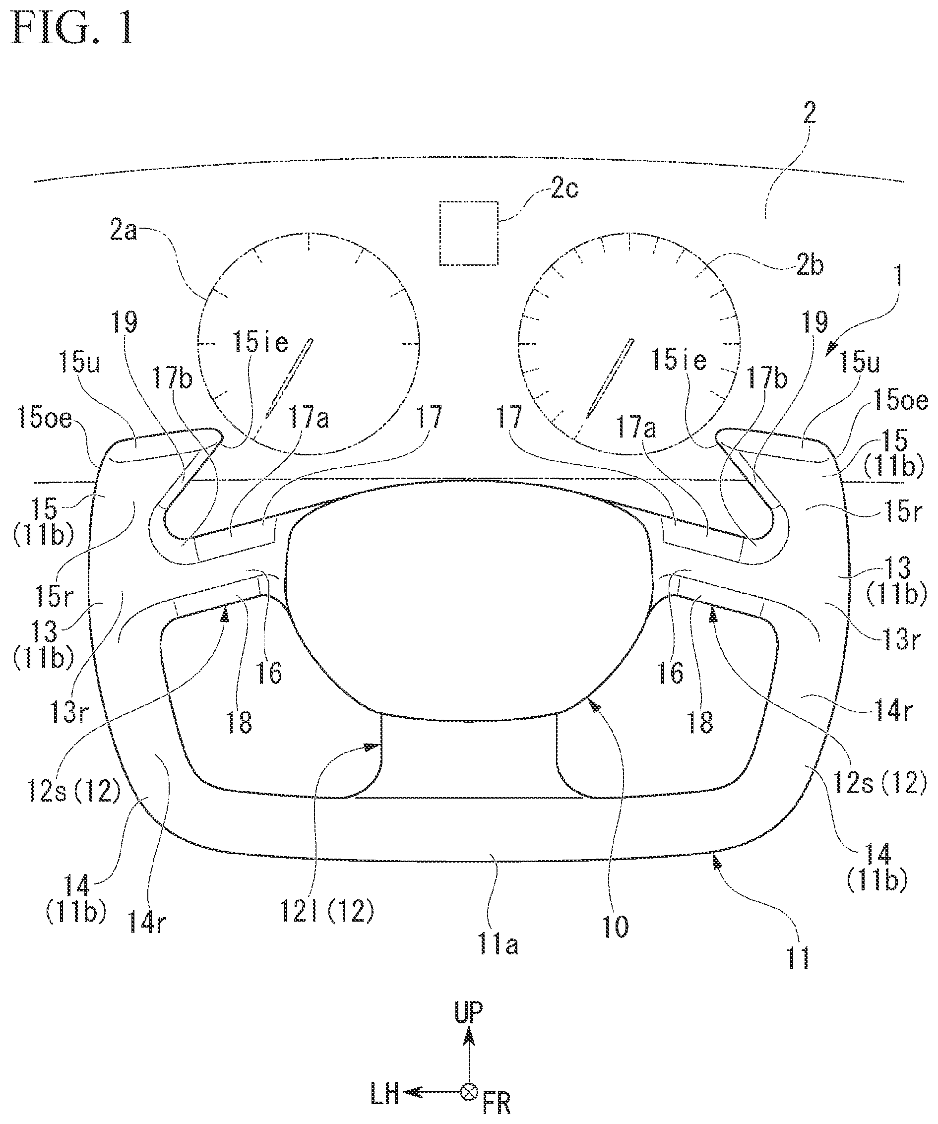 Patent US12351231 — Steering wheel — Figure 1