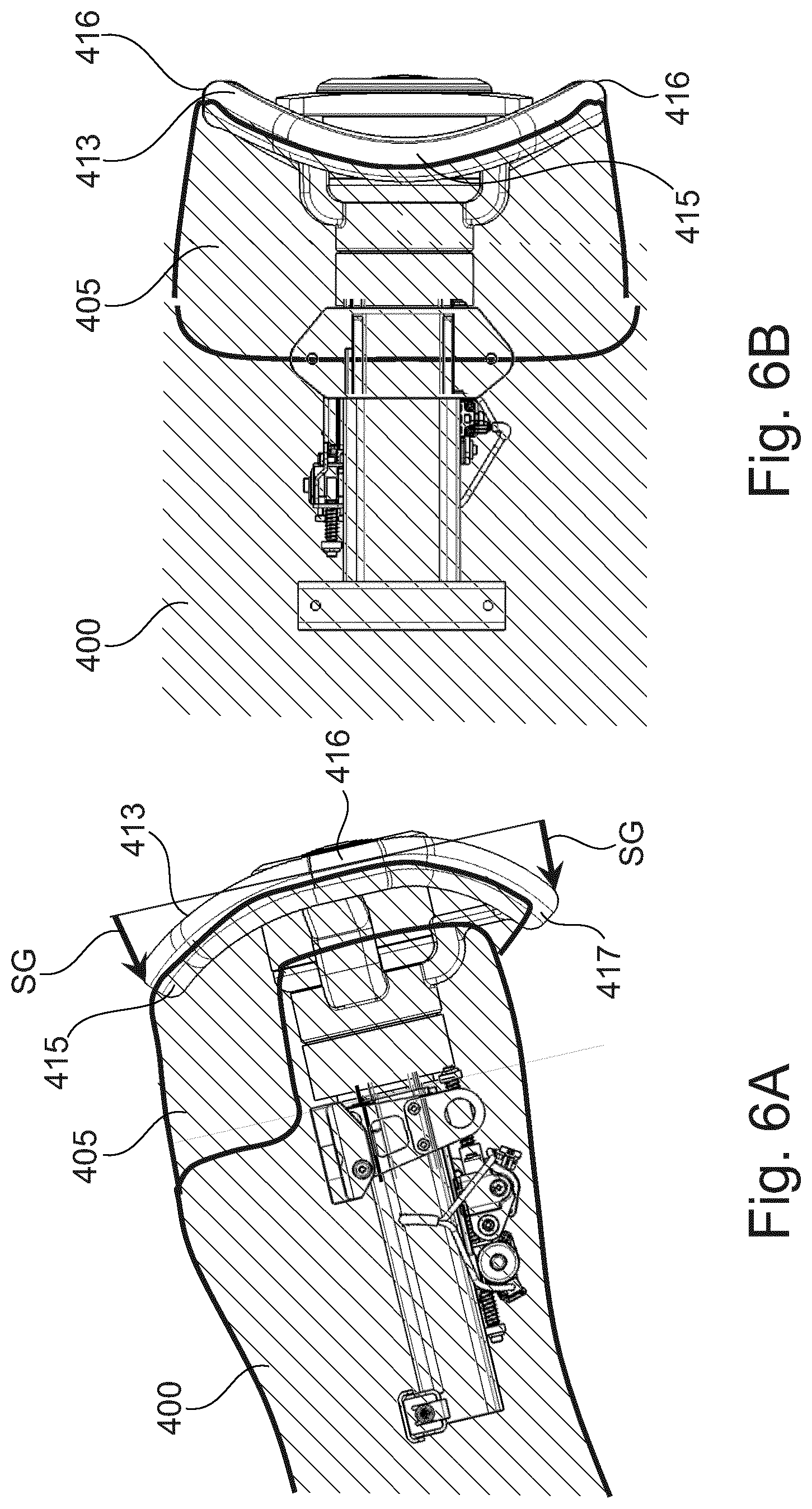 Patent US12351232 Figure 6 – Retractable steering wheel arrangement with non-planar steering wheel rim
