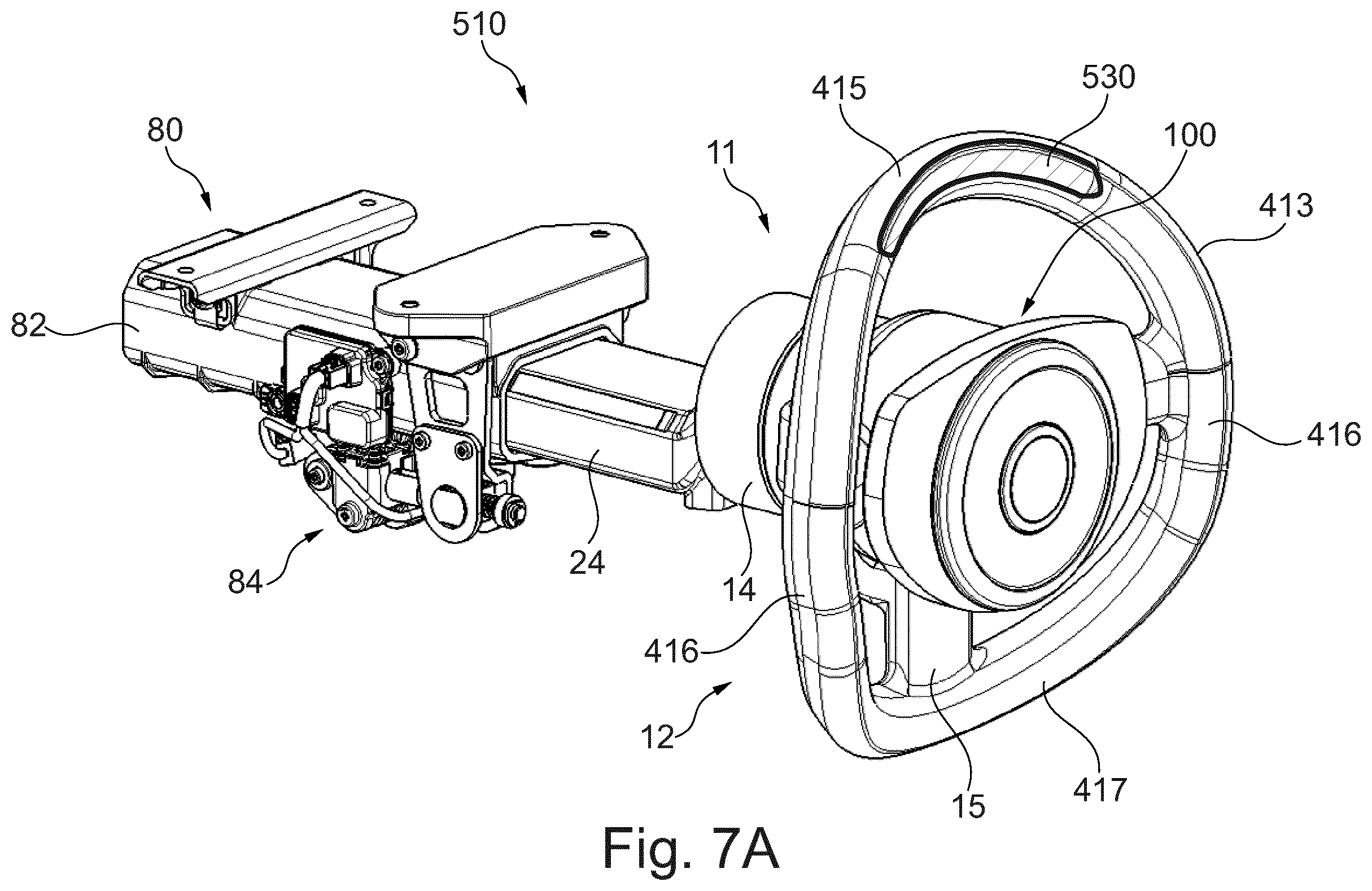 Patent US12351232 Figure 7 – Retractable steering wheel arrangement with non-planar steering wheel rim