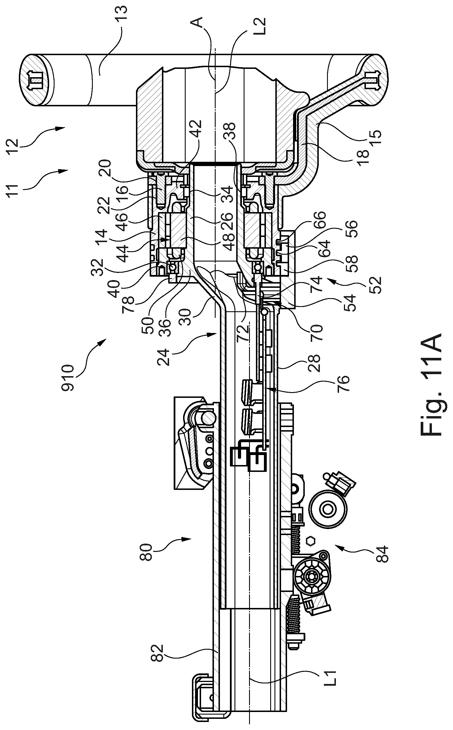 Patent US12351232 Figure 11 – Retractable steering wheel arrangement with non-planar steering wheel rim