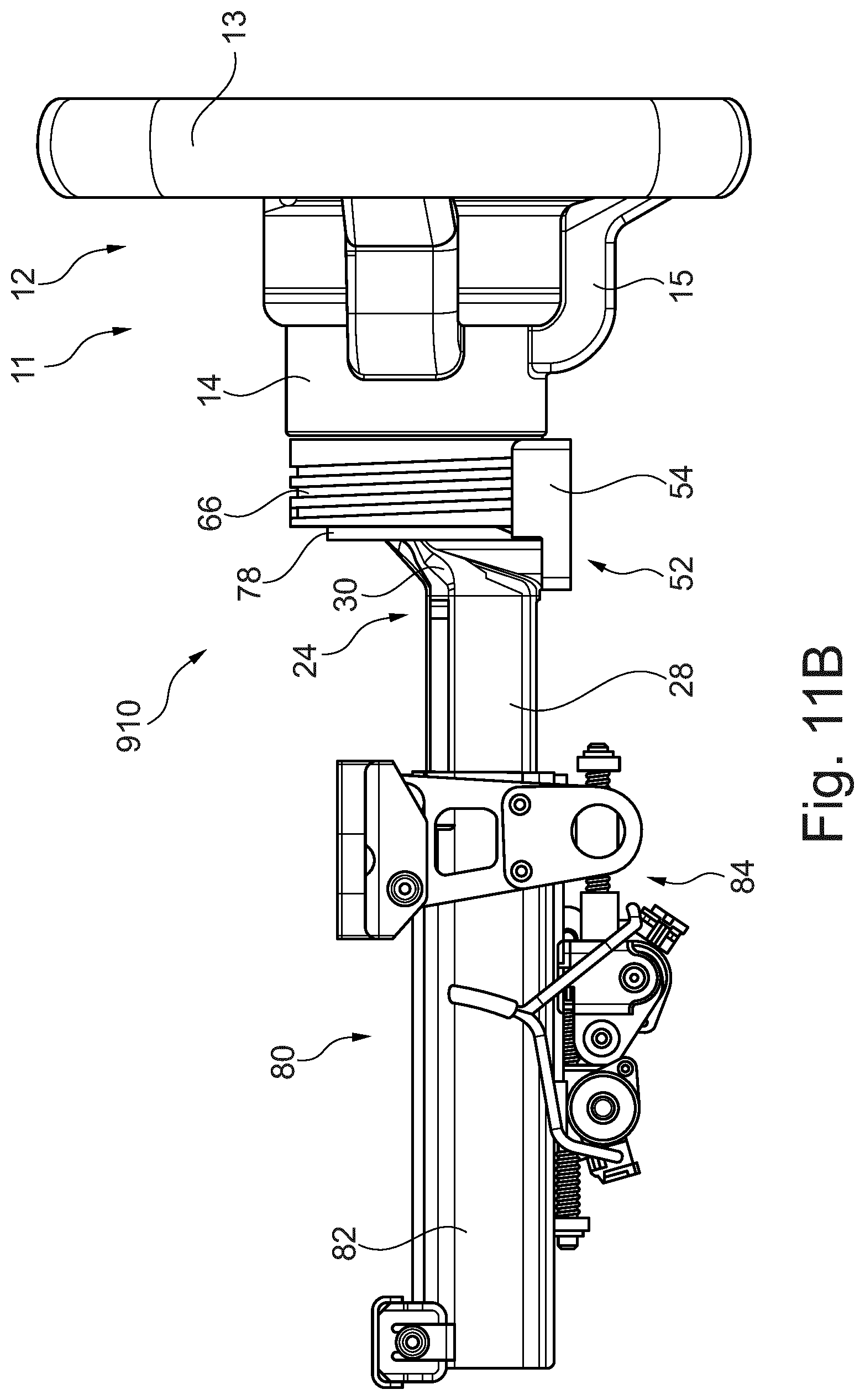 Patent US12351232 Figure 12 – Retractable steering wheel arrangement with non-planar steering wheel rim