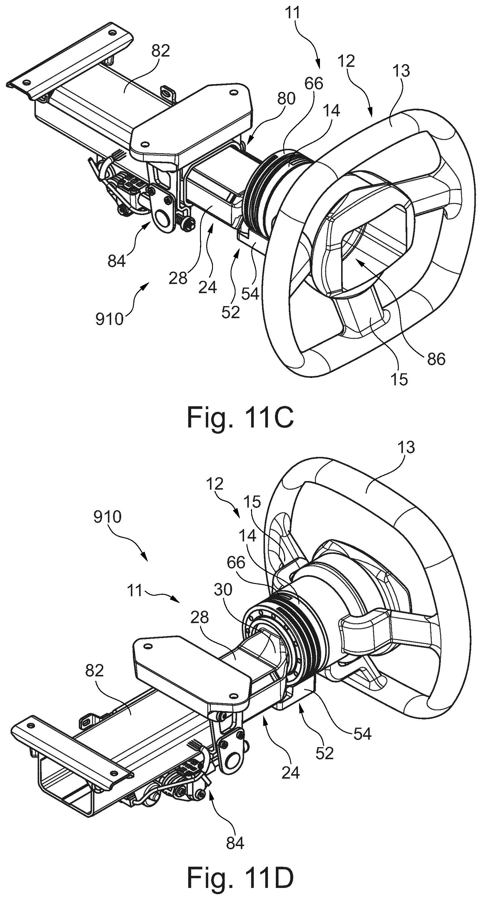 Patent US12351232 Figure 13 – Retractable steering wheel arrangement with non-planar steering wheel rim