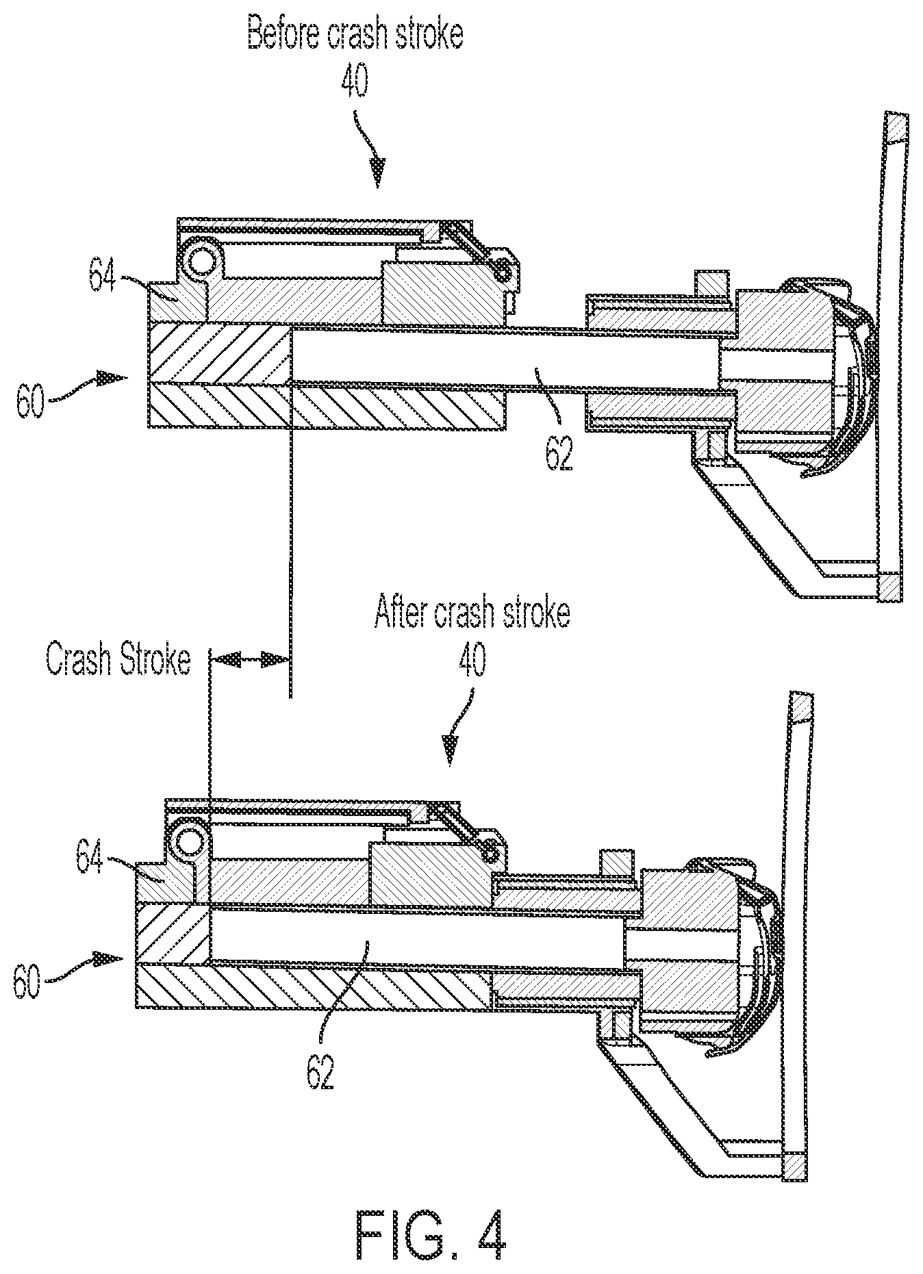 Patent US12351233 Figure 4 – Steer by wire steering column with stationary wheel hub
