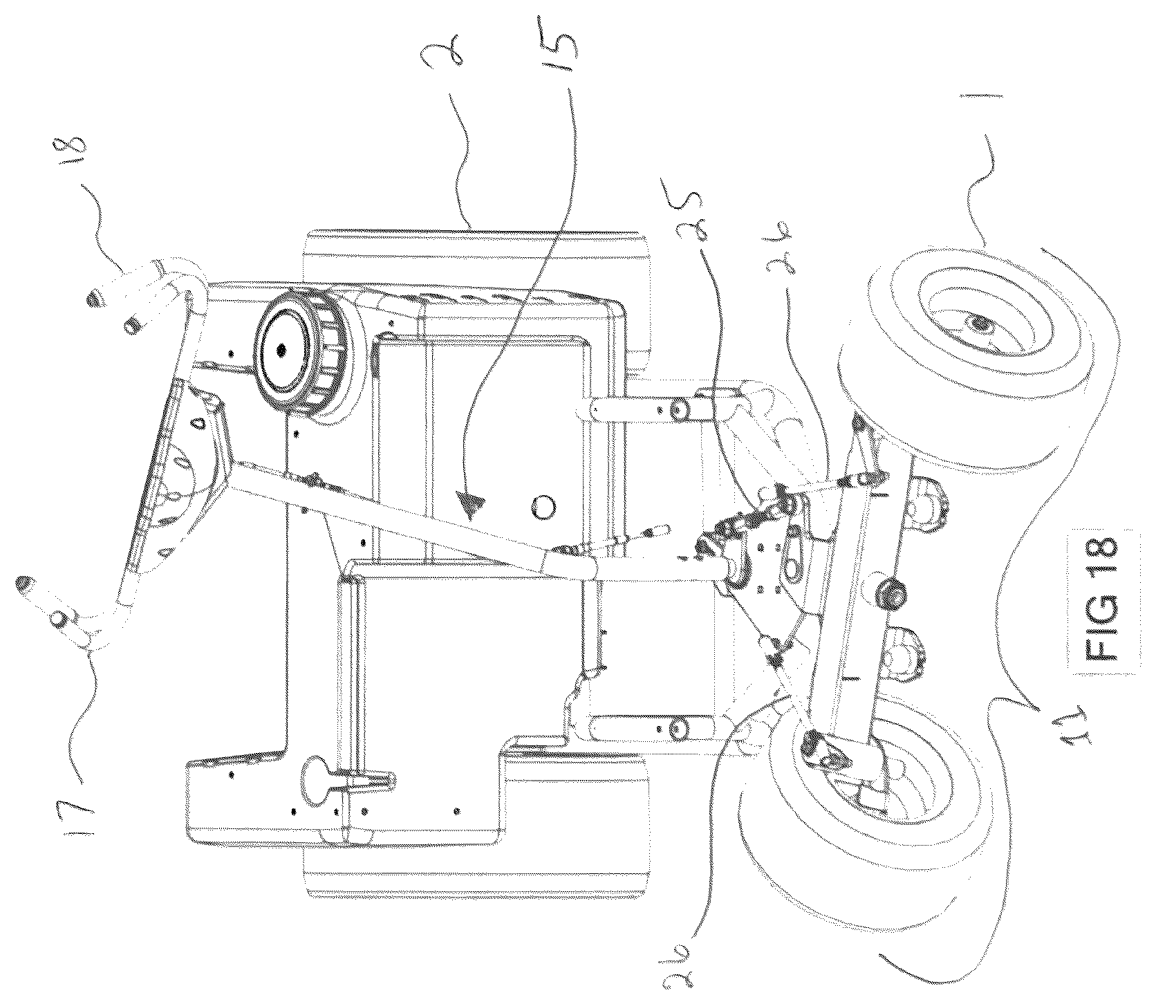 Patent US12351235 Figure 18 – Vehicle articulating and caster steering