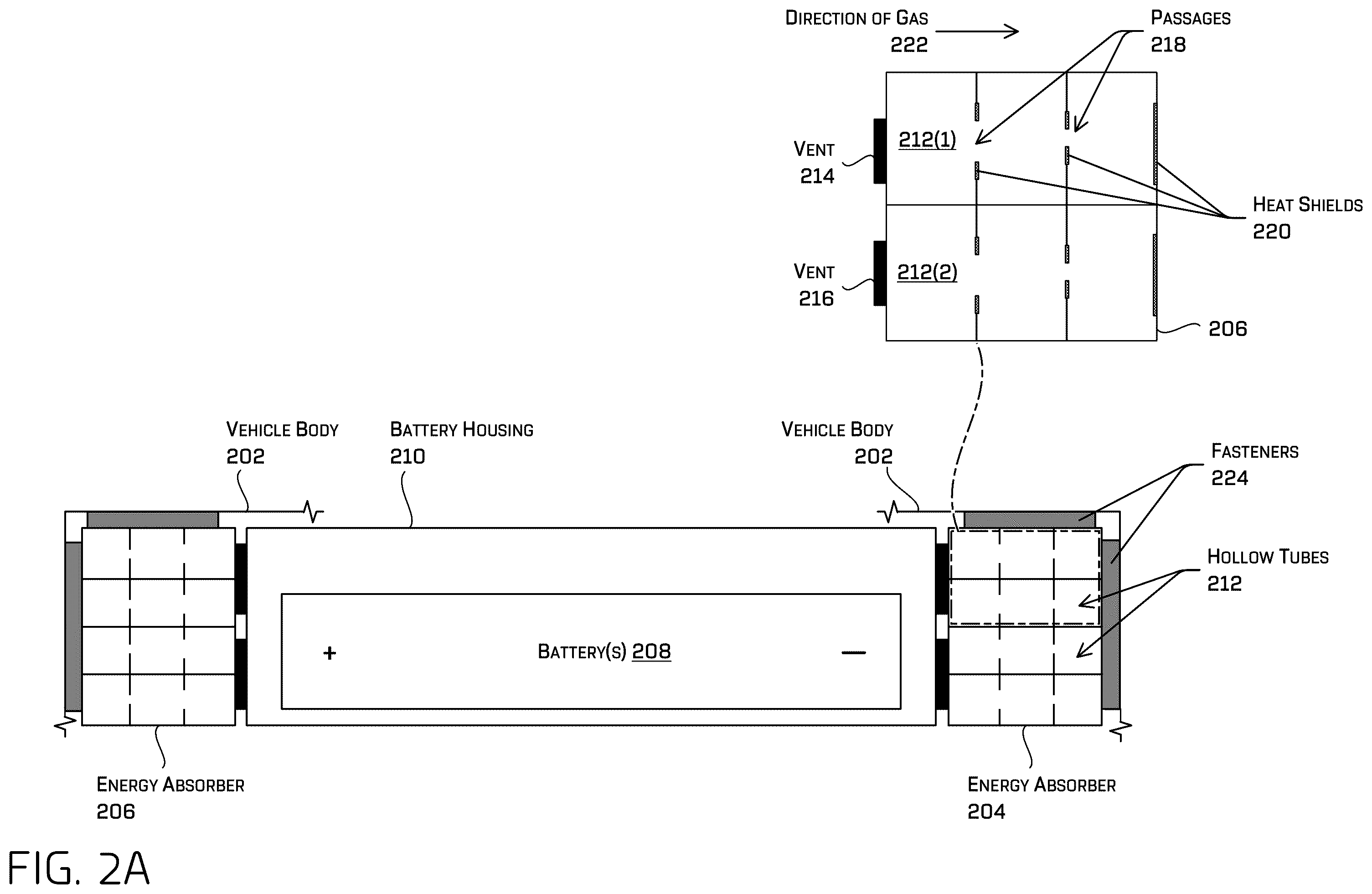 Patent US12351239 Figure 2 – Energy absorbing structure for a battery