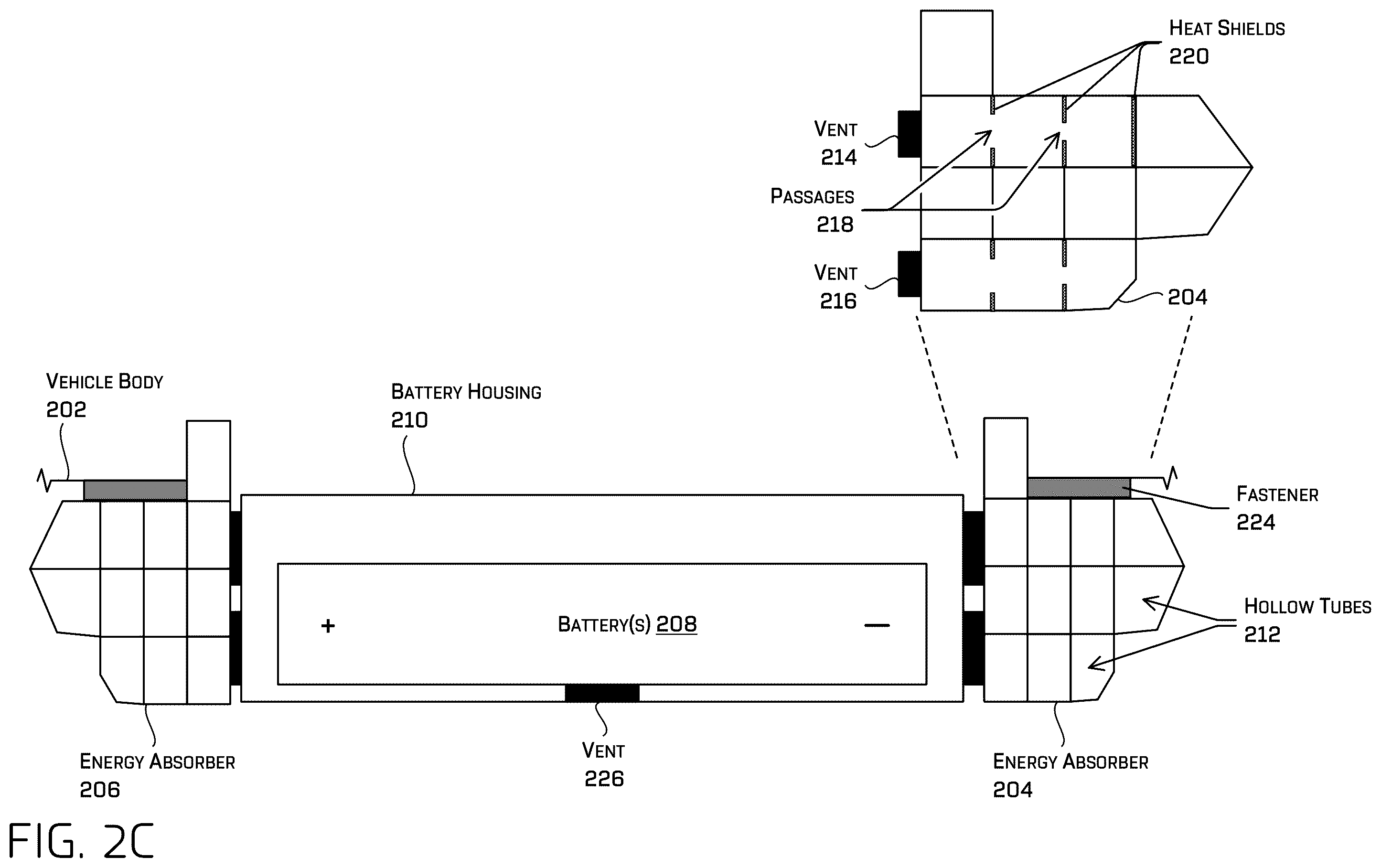 Patent US12351239 Figure 4 – Energy absorbing structure for a battery
