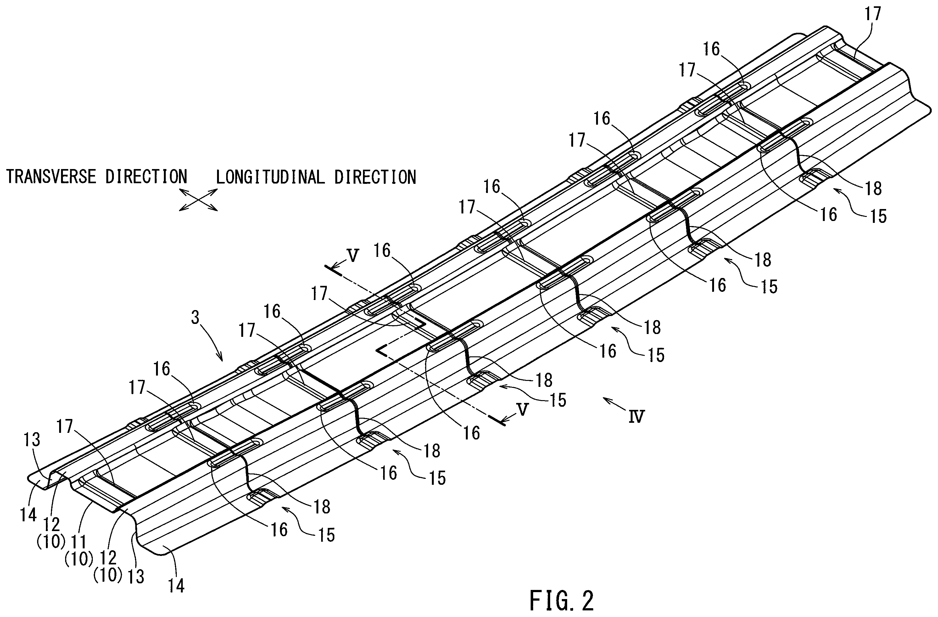 Patent US12351241 Figure 2 – Vehicle strengthening member