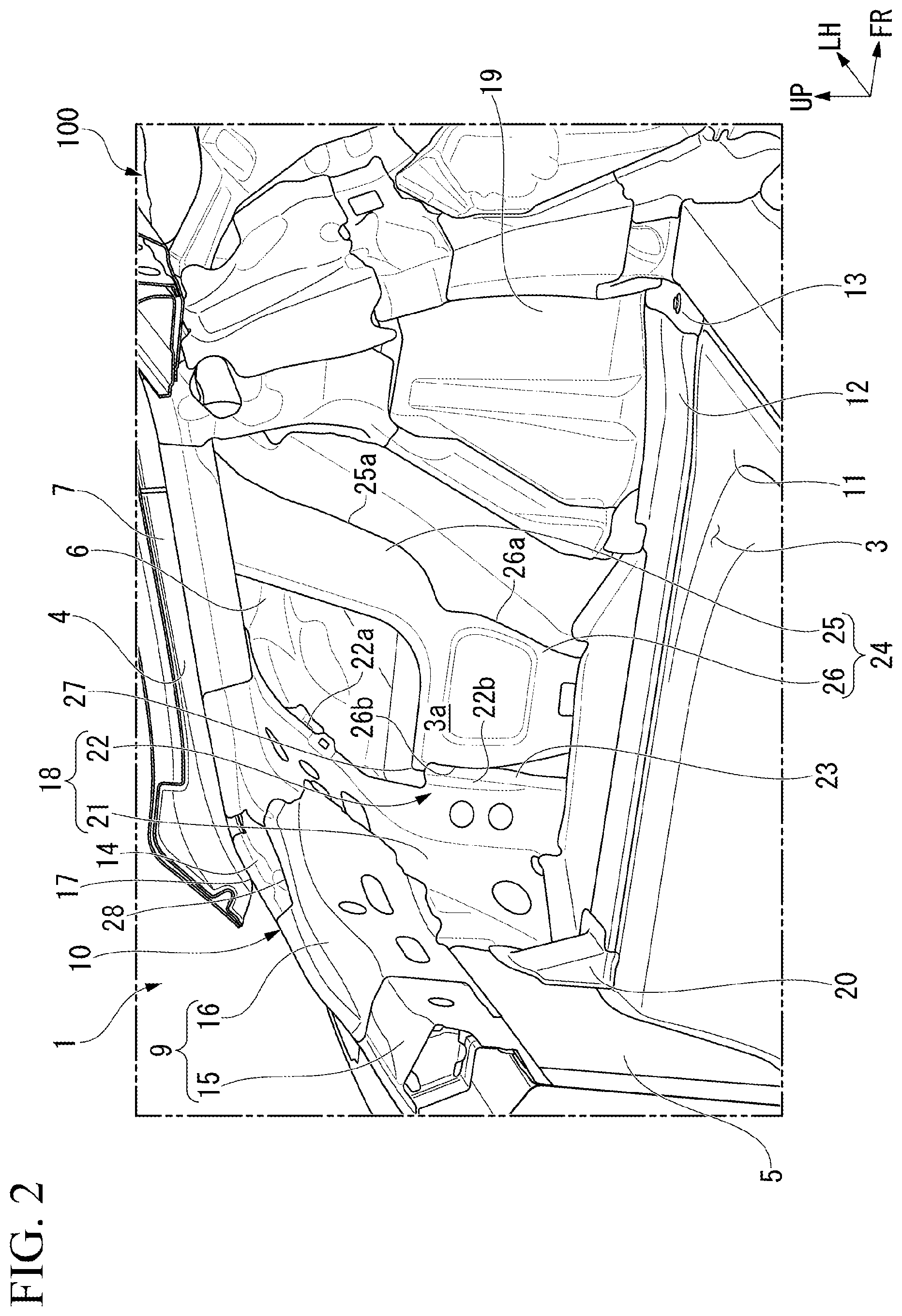 Patent US12351242 Figure 2 – Vehicle rear portion structure