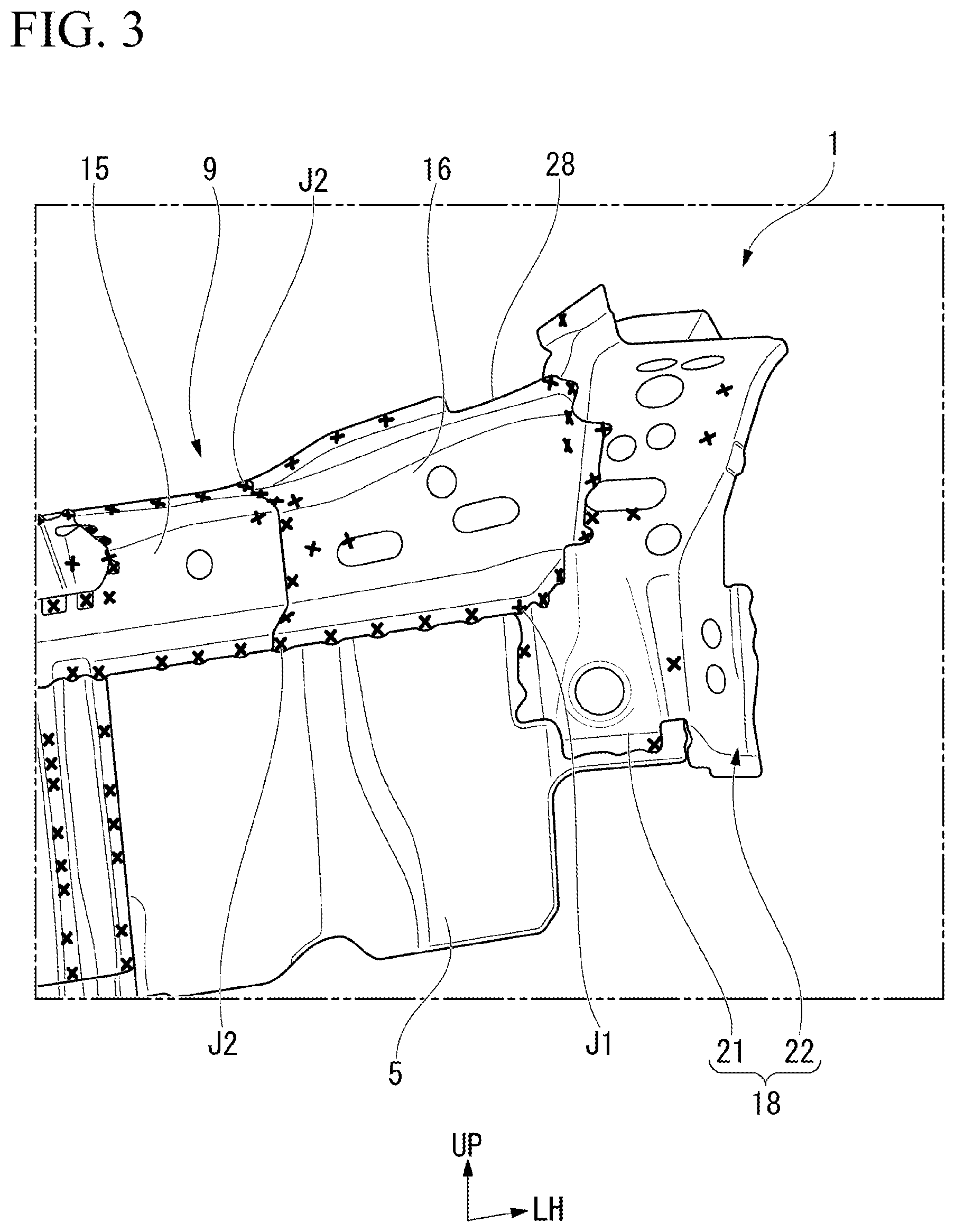 Patent US12351242 Figure 3 – Vehicle rear portion structure