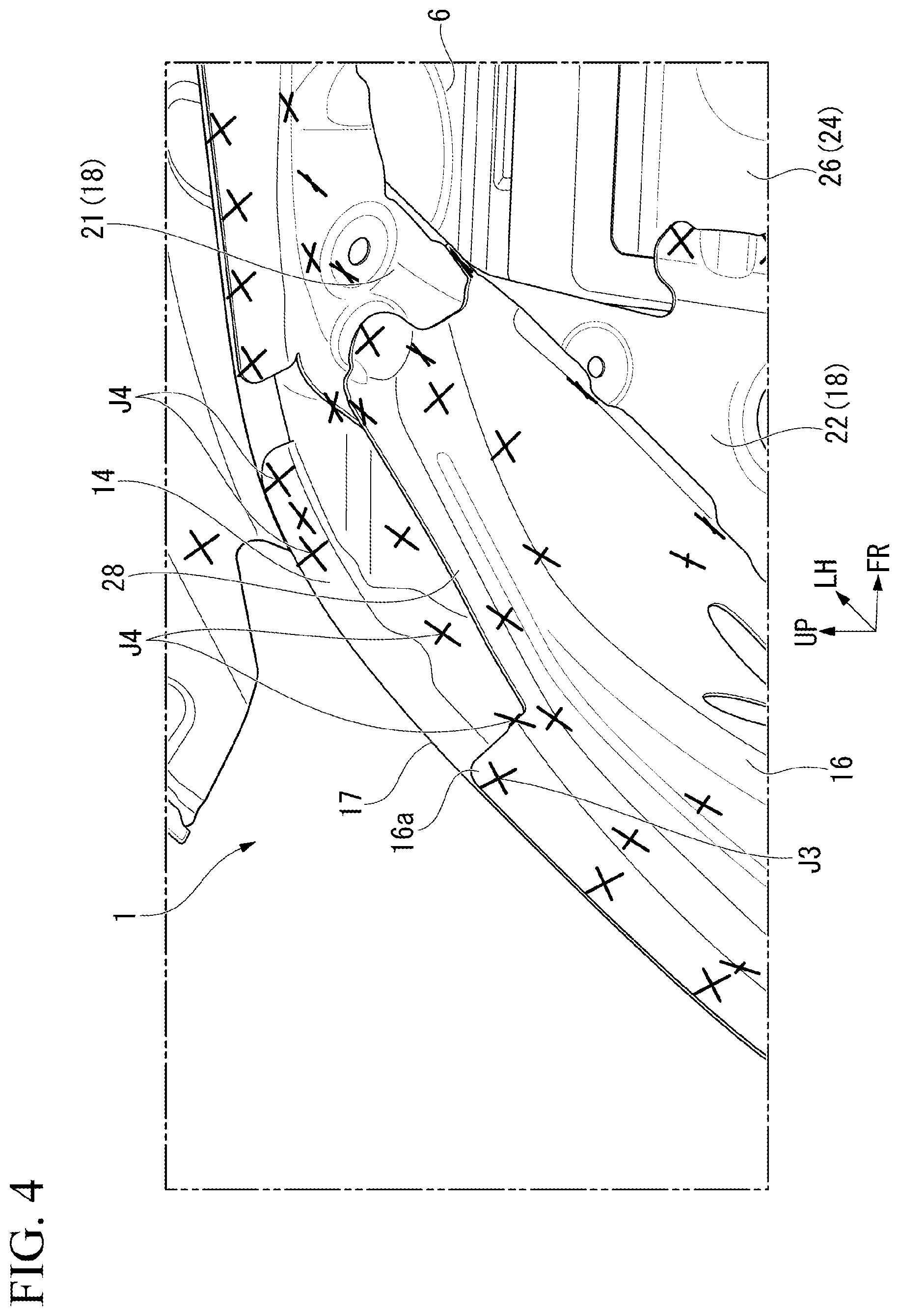 Patent US12351242 Figure 4 – Vehicle rear portion structure