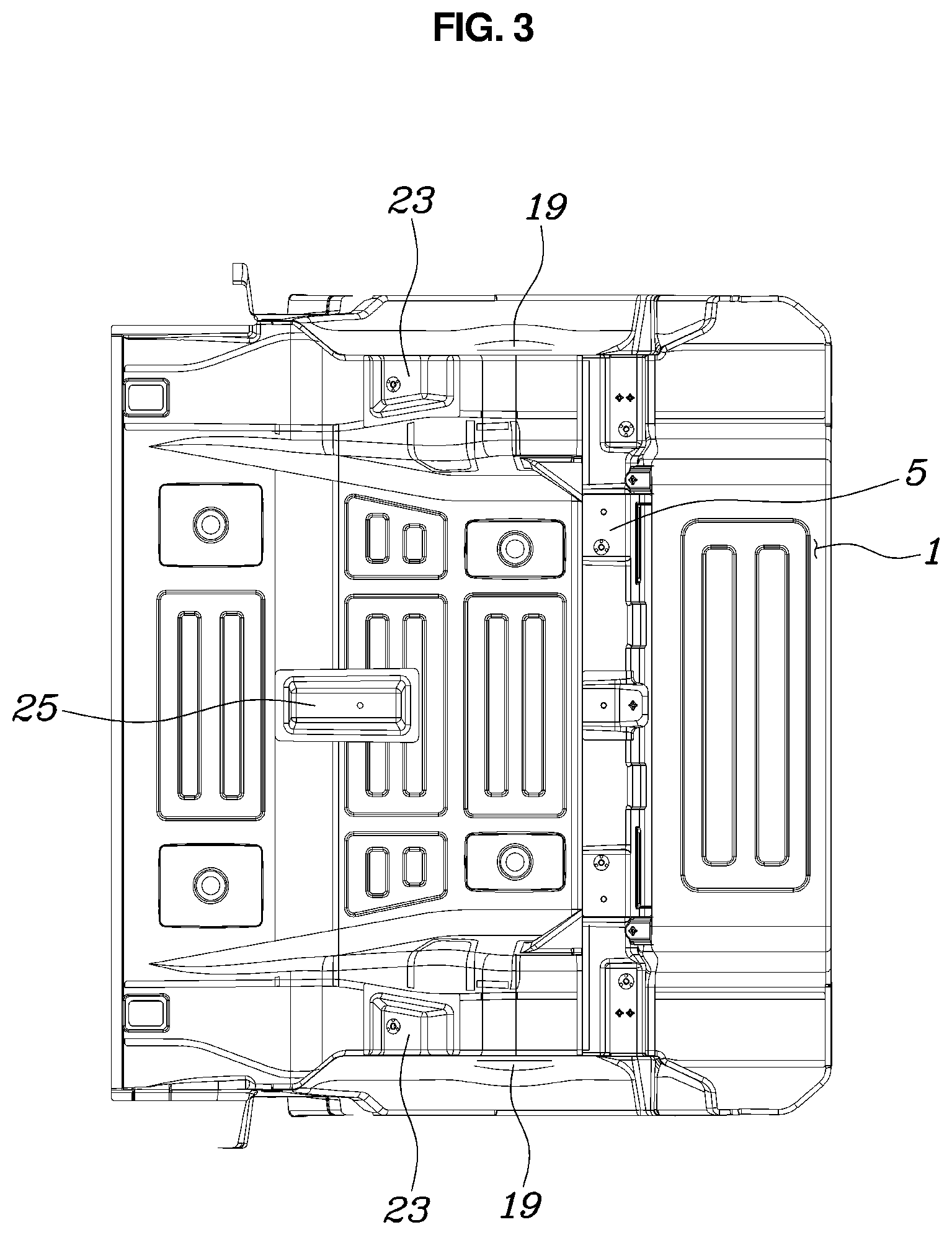 Patent US12351243 Figure 3 – Vehicle body structure
