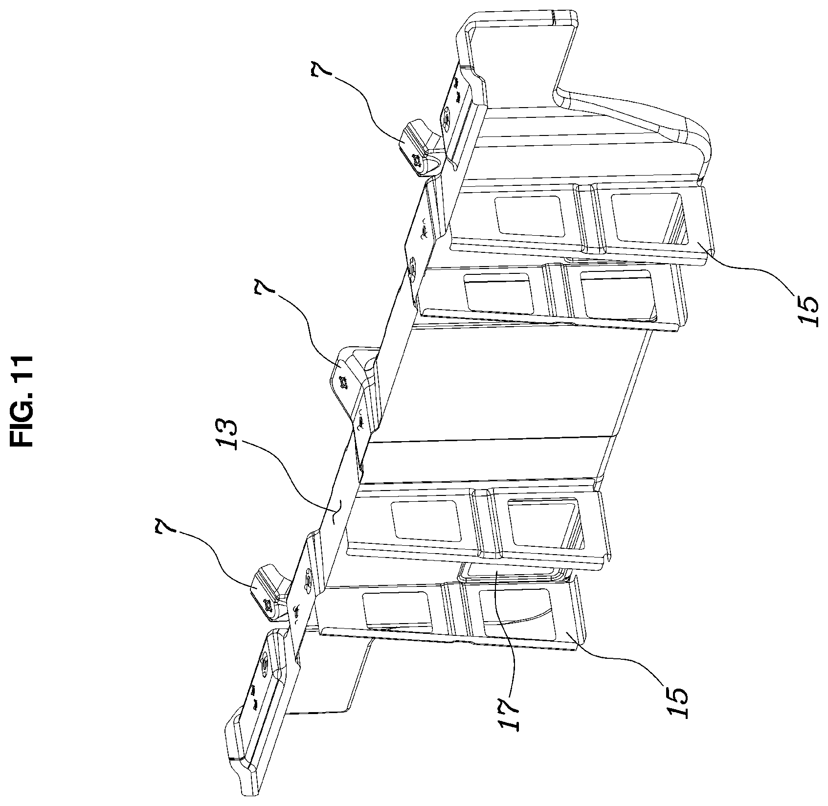Patent US12351243 Figure 11 – Vehicle body structure