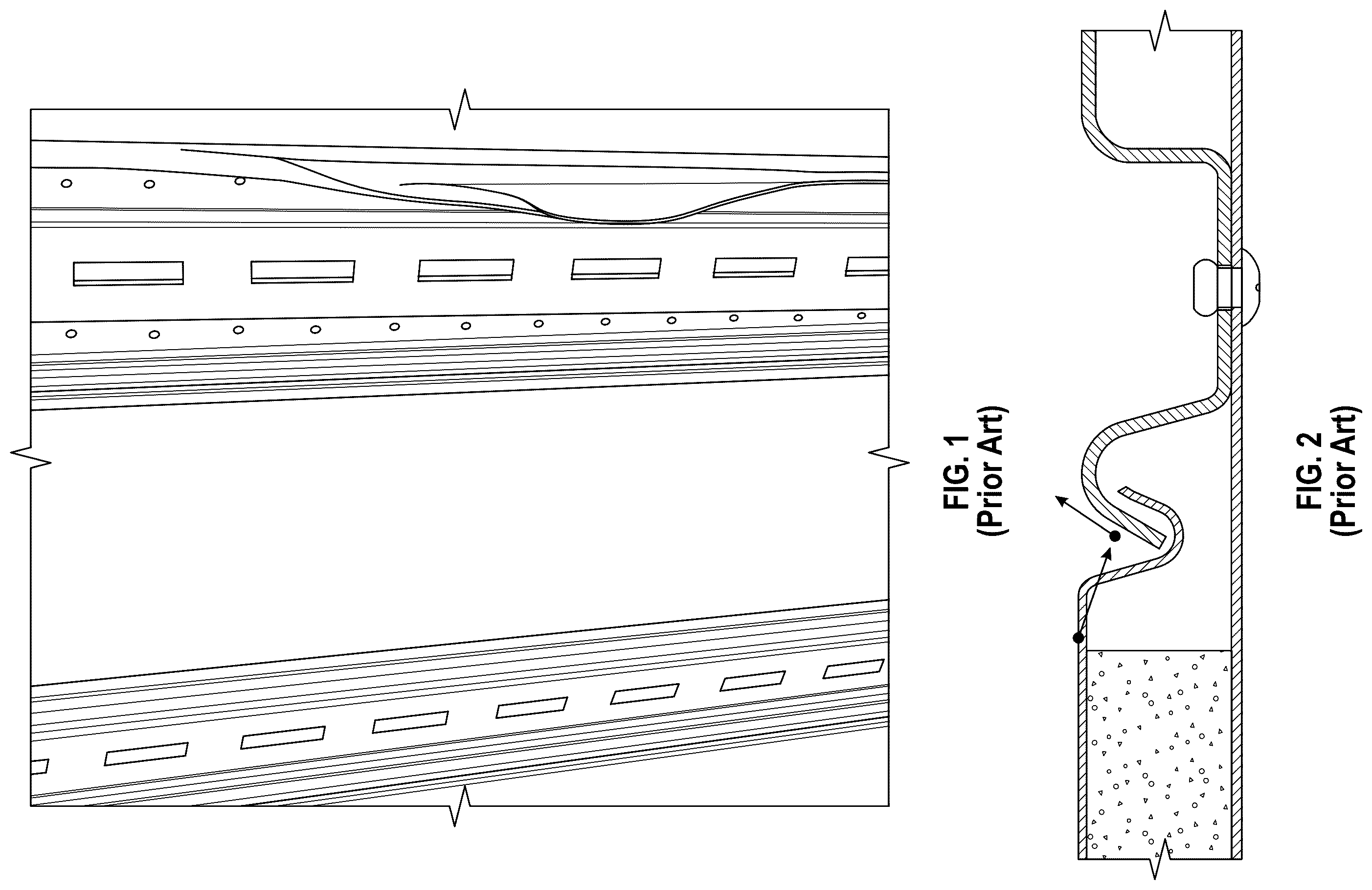 Patent US12351244 Figure 1 – Shock deflecting trailer wall panel and beam assembly and truck trailer using same