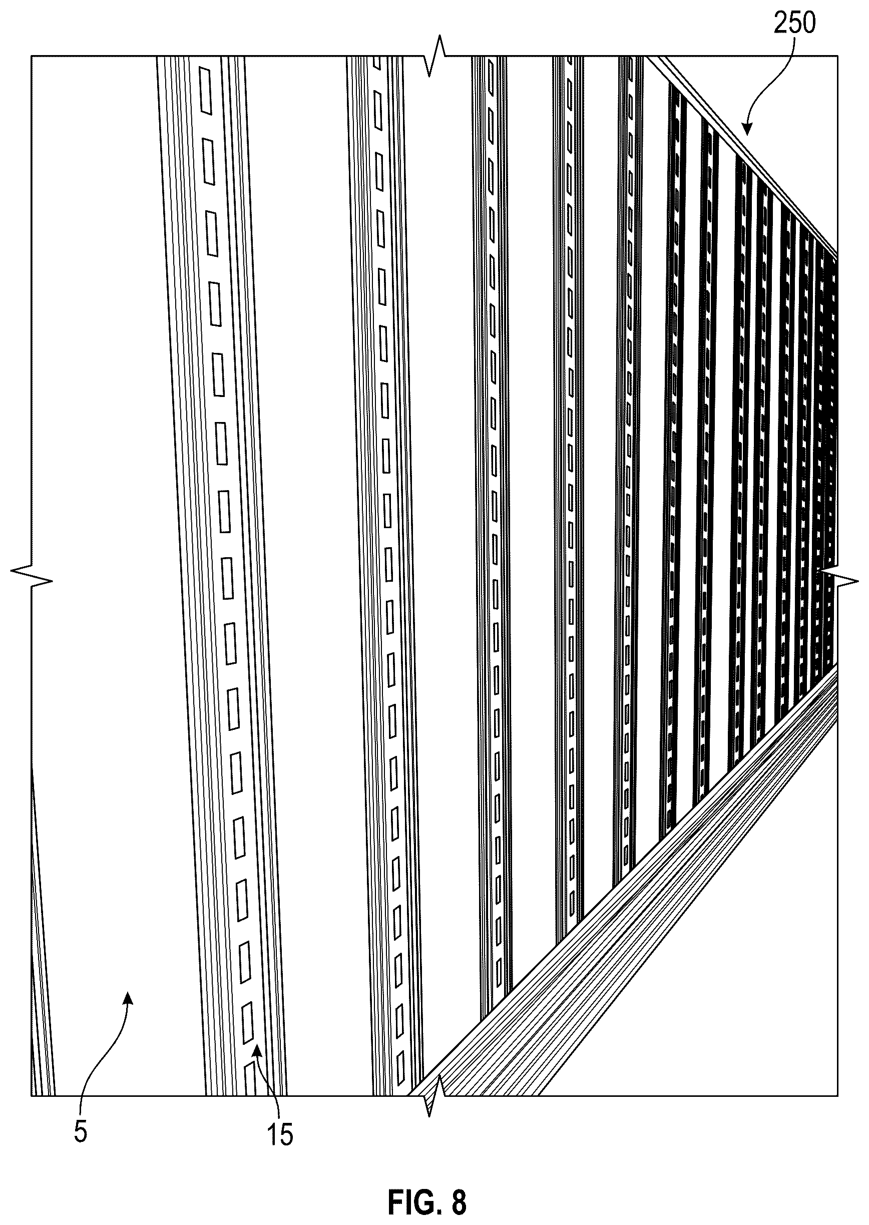 Patent US12351244 Figure 5 – Shock deflecting trailer wall panel and beam assembly and truck trailer using same