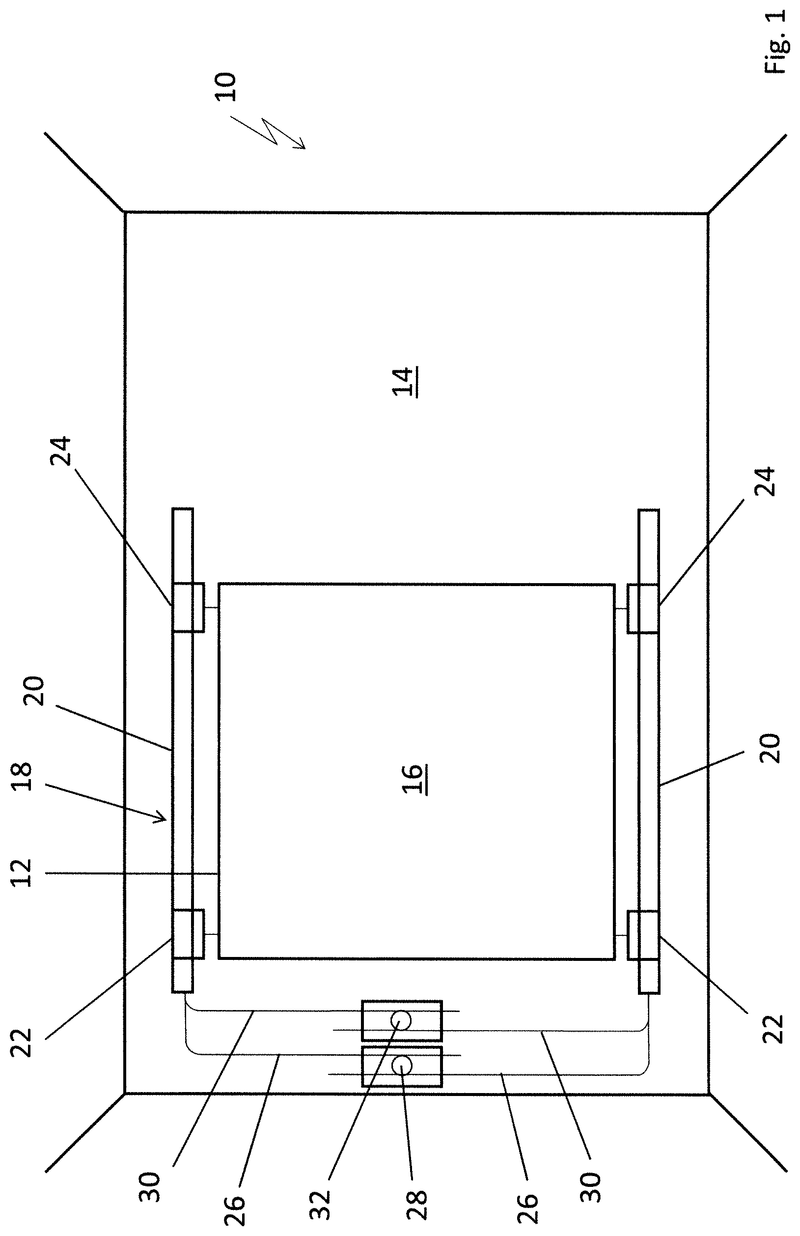 Patent US12351246 Figure 1 – Vehicle roof comprising a roof opening system having two kinematic units