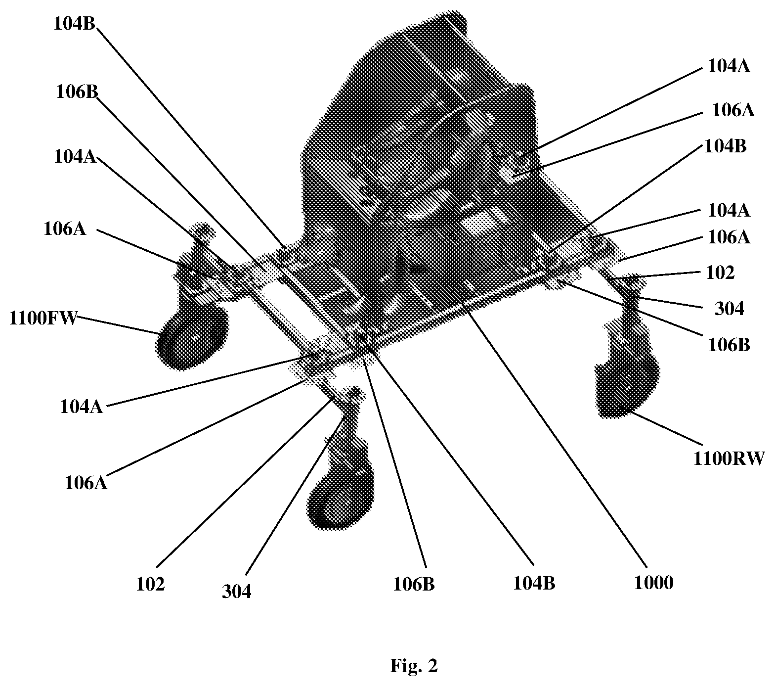 Patent US12351248 Figure 2 – All-terrain utility vehicle and methods thereof