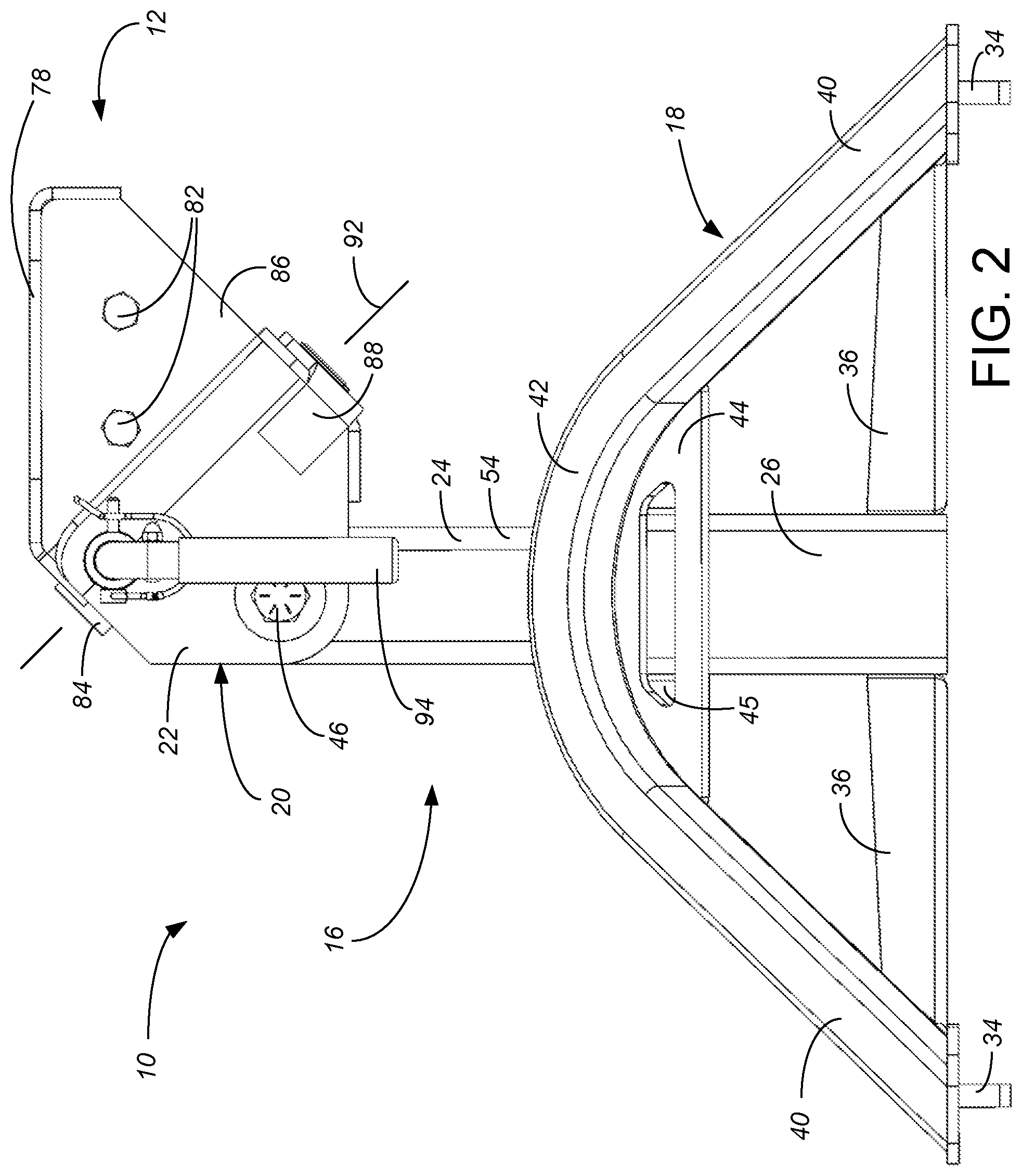 Patent US12351255 Figure 2 – Fifth wheel hitch